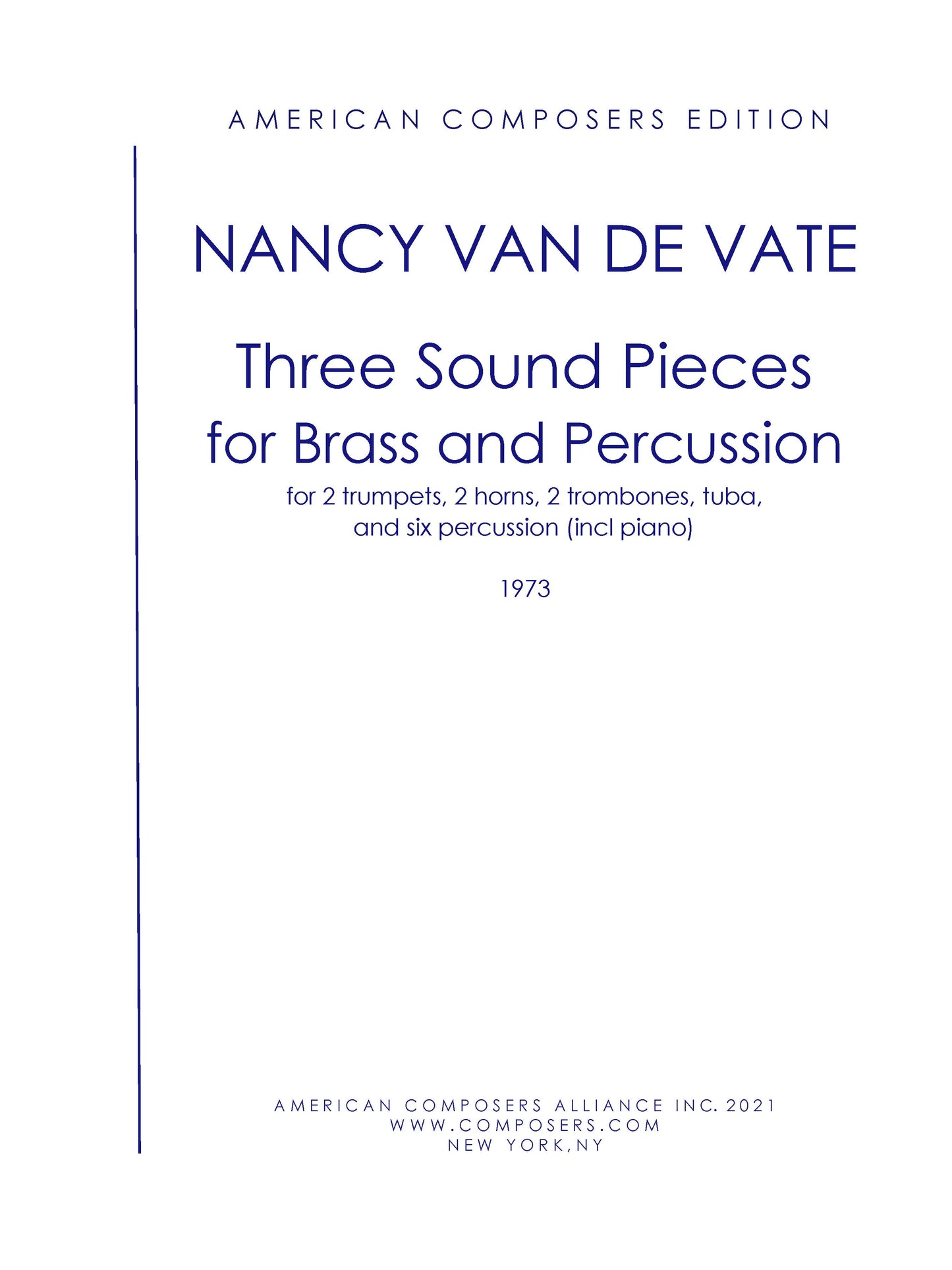 THREE SOUND PIECES FOR BRASS AND PERCUSSION