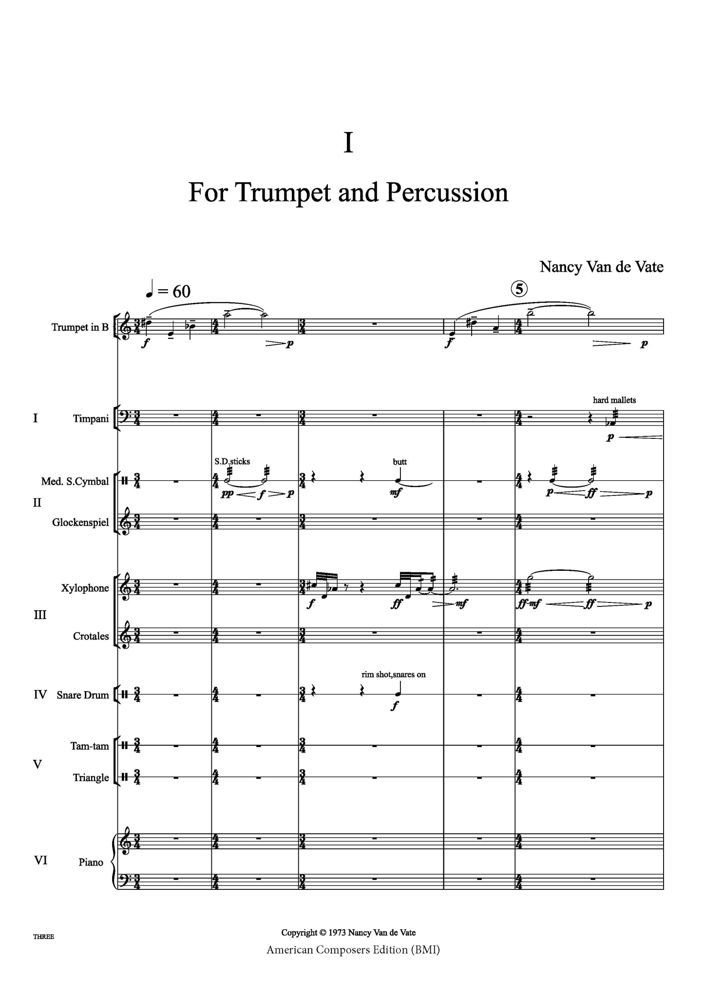 THREE SOUND PIECES FOR BRASS AND PERCUSSION