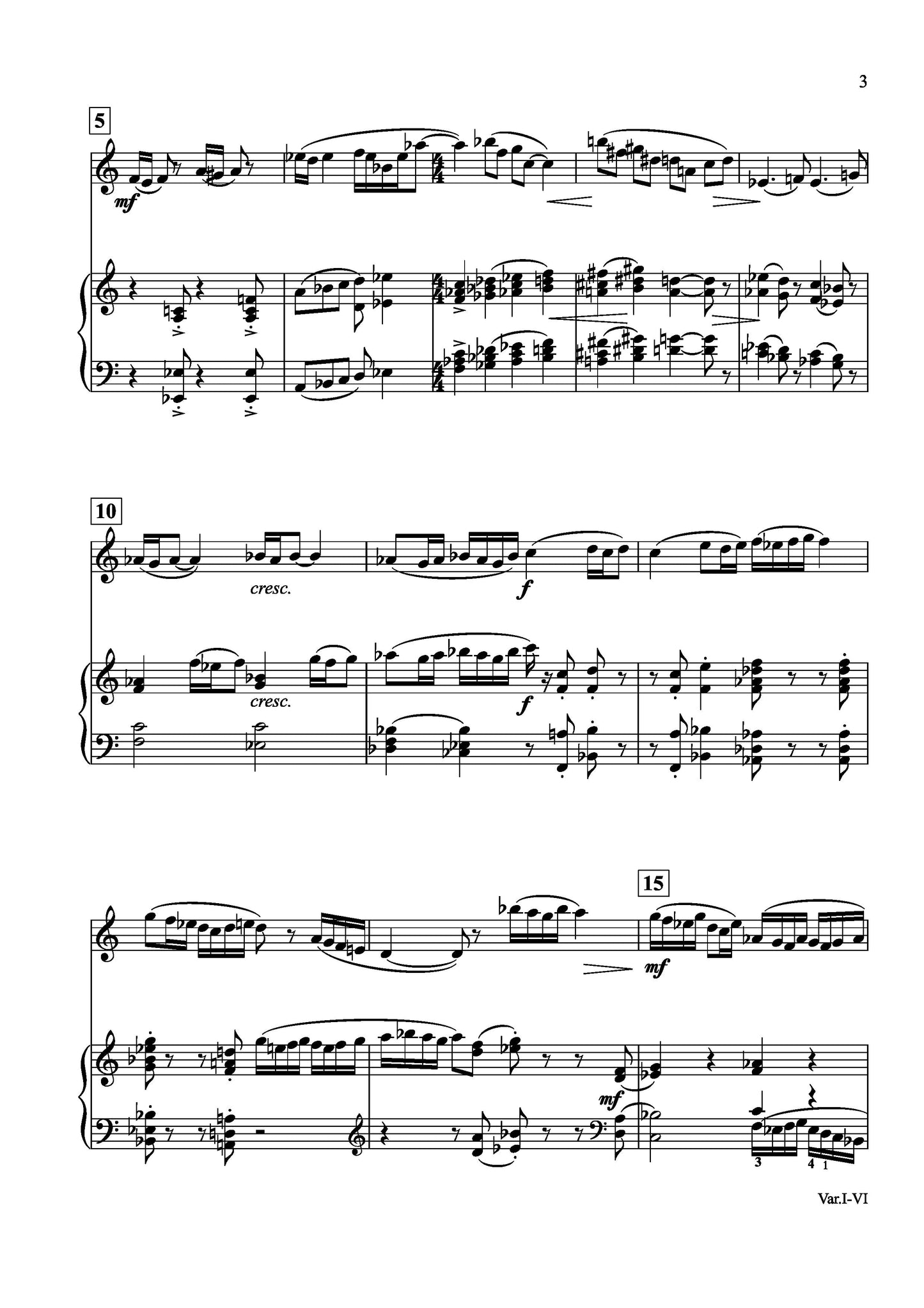 VARIATIONS FOR CLARINET AND PIANO