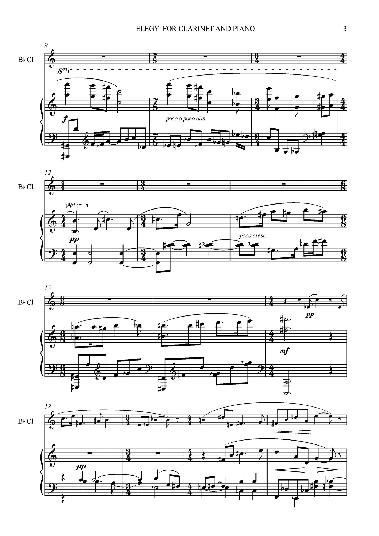 ELEGY FOR CLARINET AND PIANO