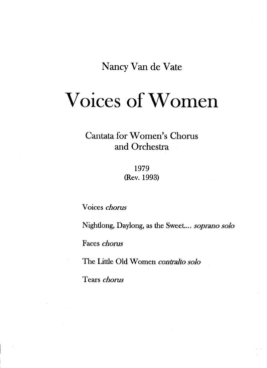 CANTATA FOR WOMEN'S VOICES - CHOIR AND ORCHESTRA