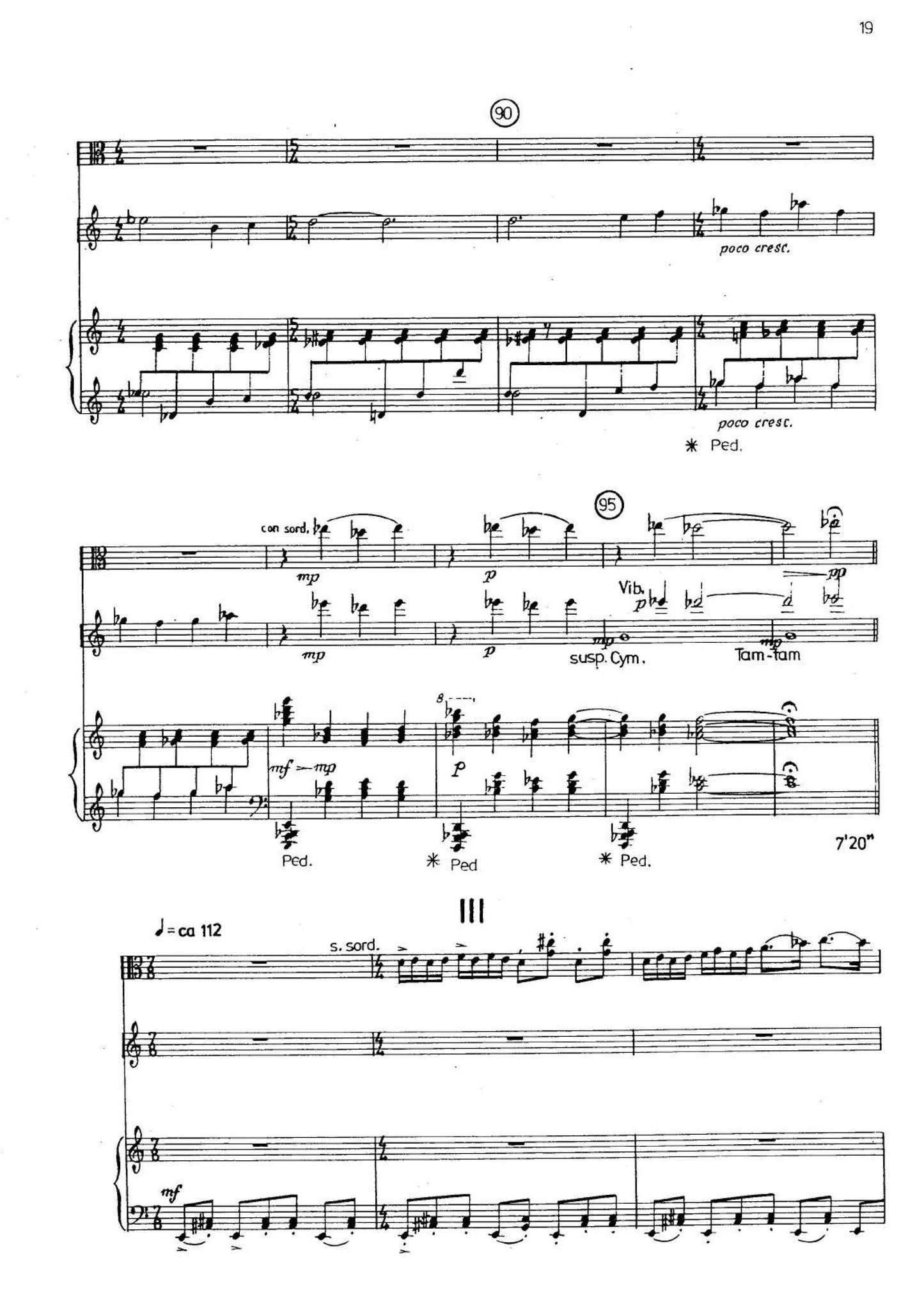 MUSIC FOR VIOLA, PERCUSSION AND PIANO