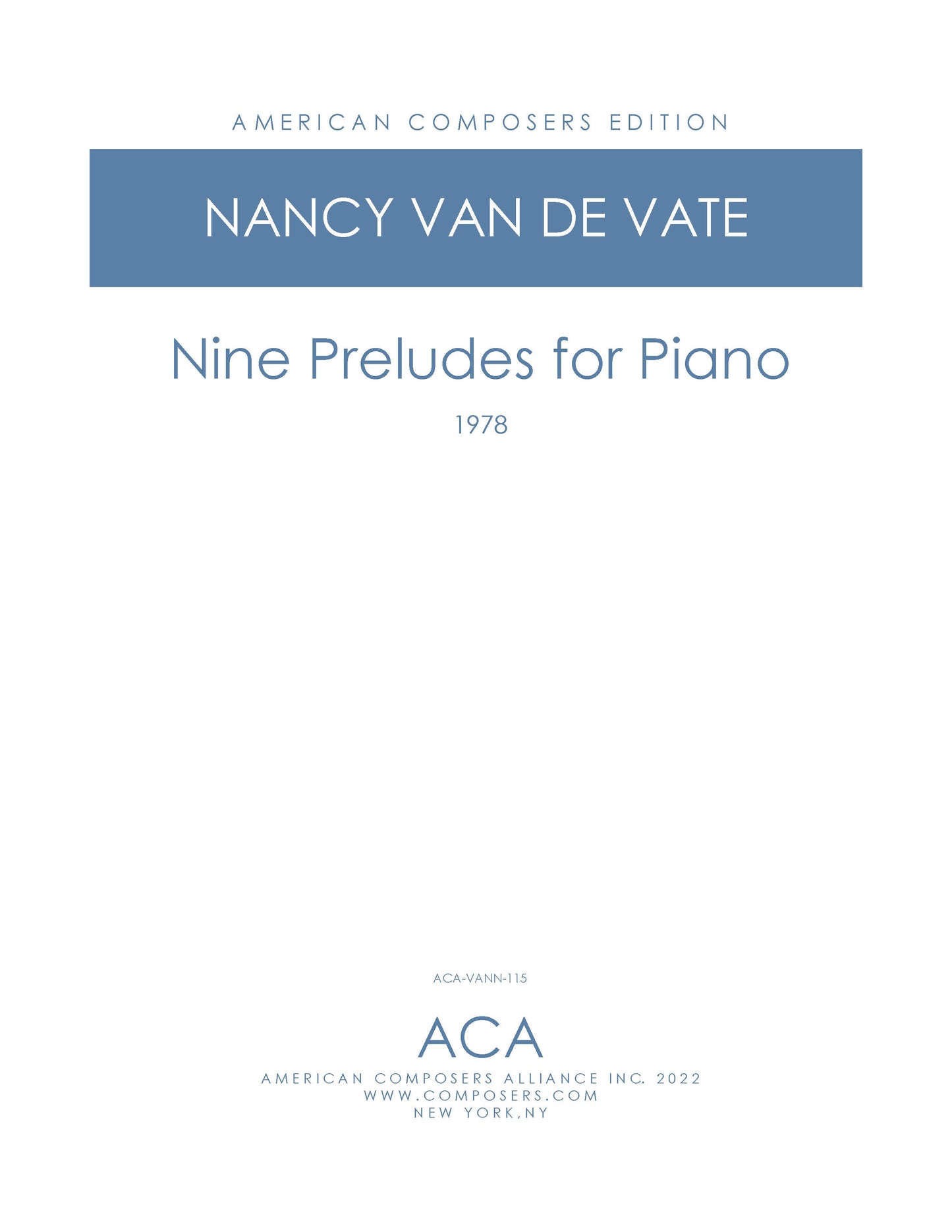 NINE PRELUDES FOR PIANO