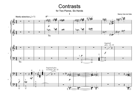 CONTRASTS FOR TWO PIANOS SIX HANDS