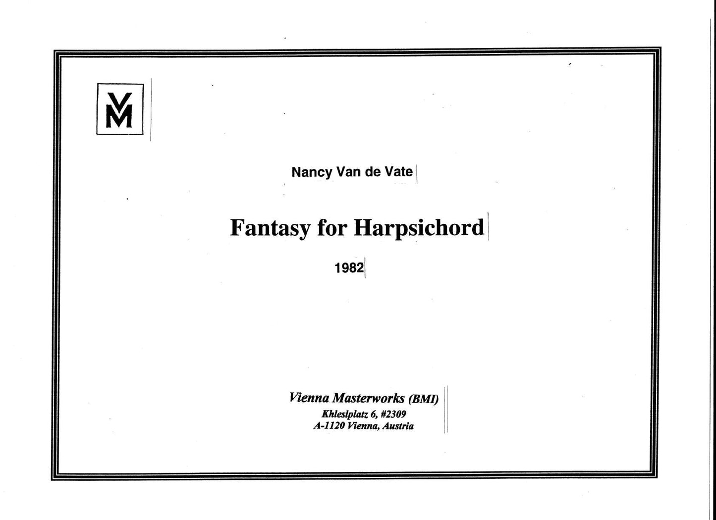 FANTASY FOR HARPSICHORD