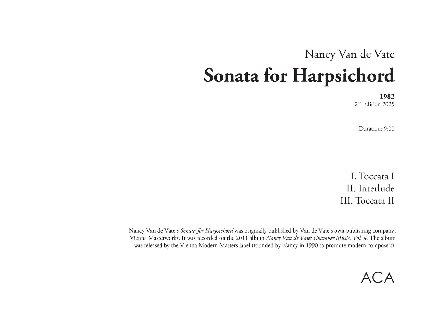 Sonata for Harpsichord