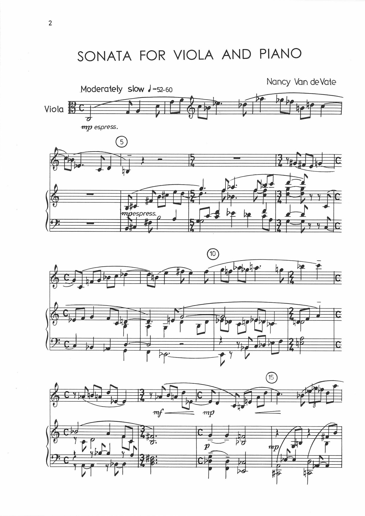 SONATA FOR VIOLA AND PIANO