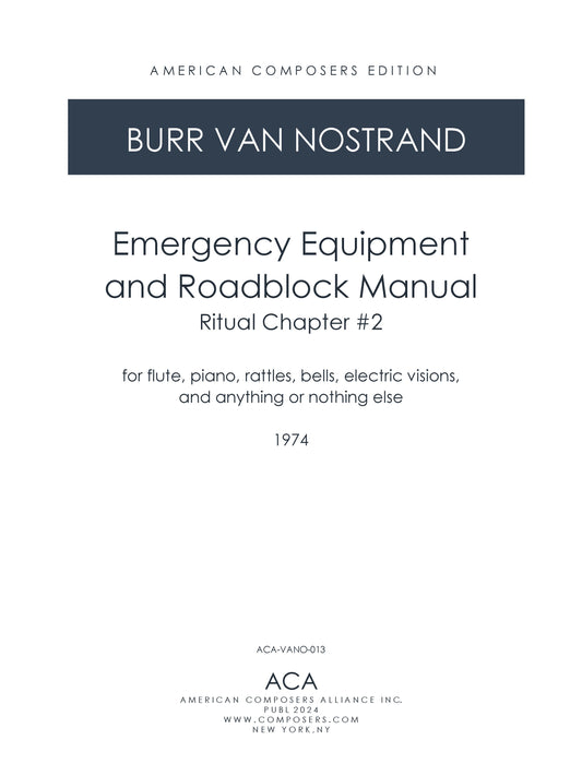 EMERGENCY EQUIPMENT AND ROADBLOCK MANUAL