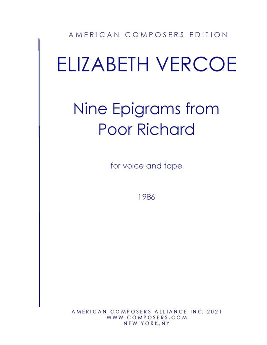 NINE EPIGRAMS FROM POOR RICHARD