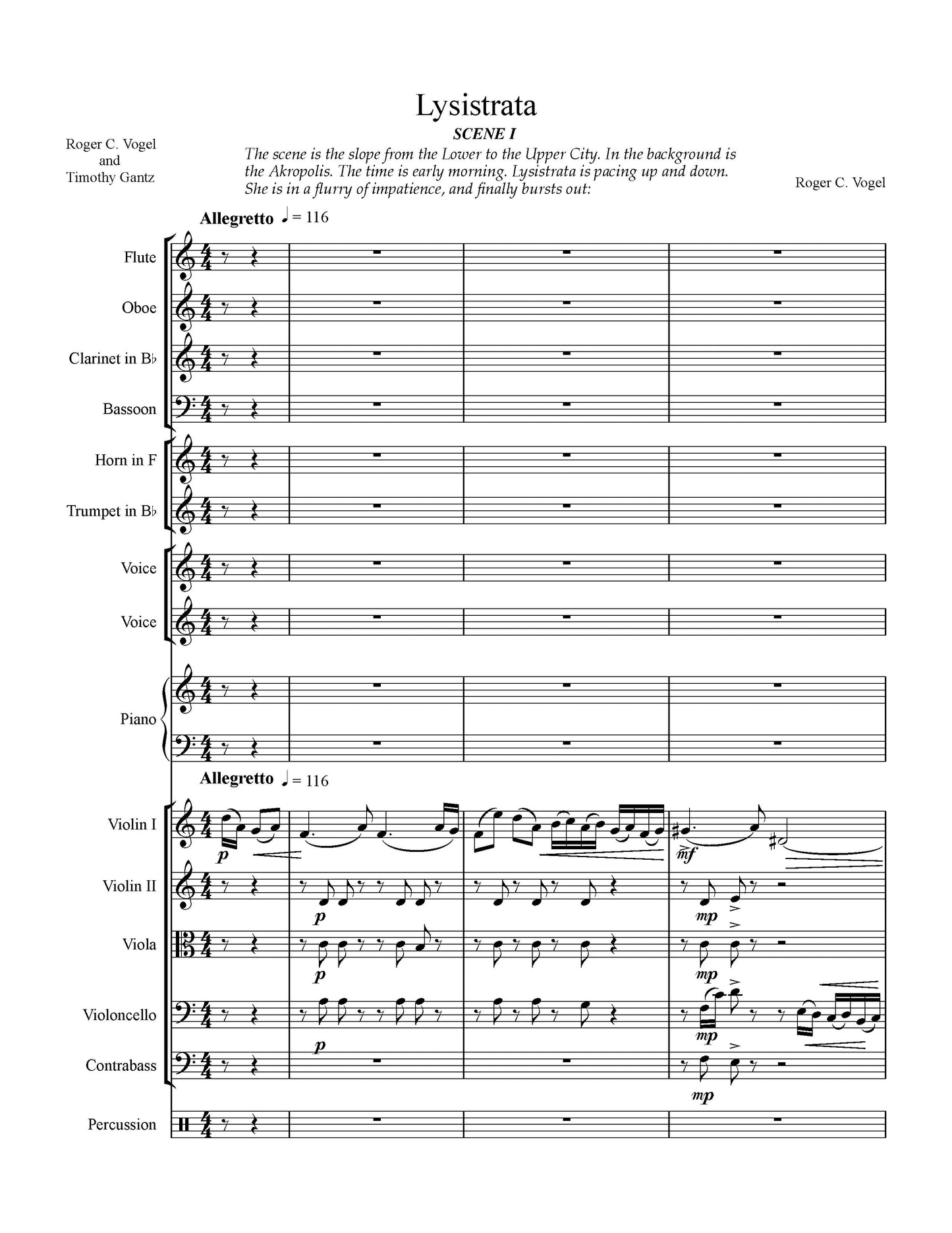 LYSISTRATA - A Chamber Opera in One Act (Six Scenes) (p/v score)