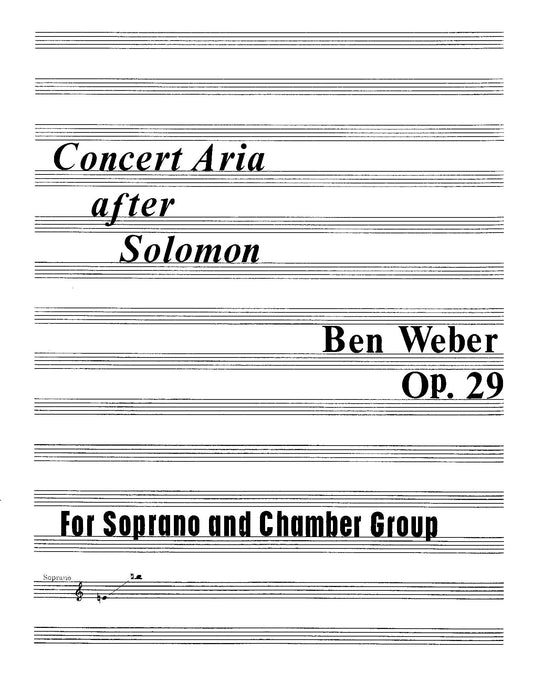 CONCERT ARIA AFTER SOLOMON, Op 29