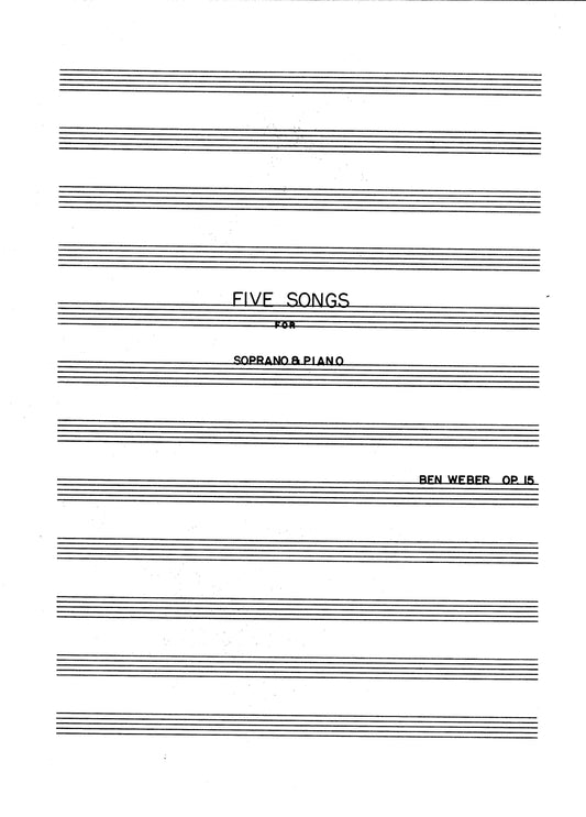 FIVE SONGS FOR SOPRANO & PIANO