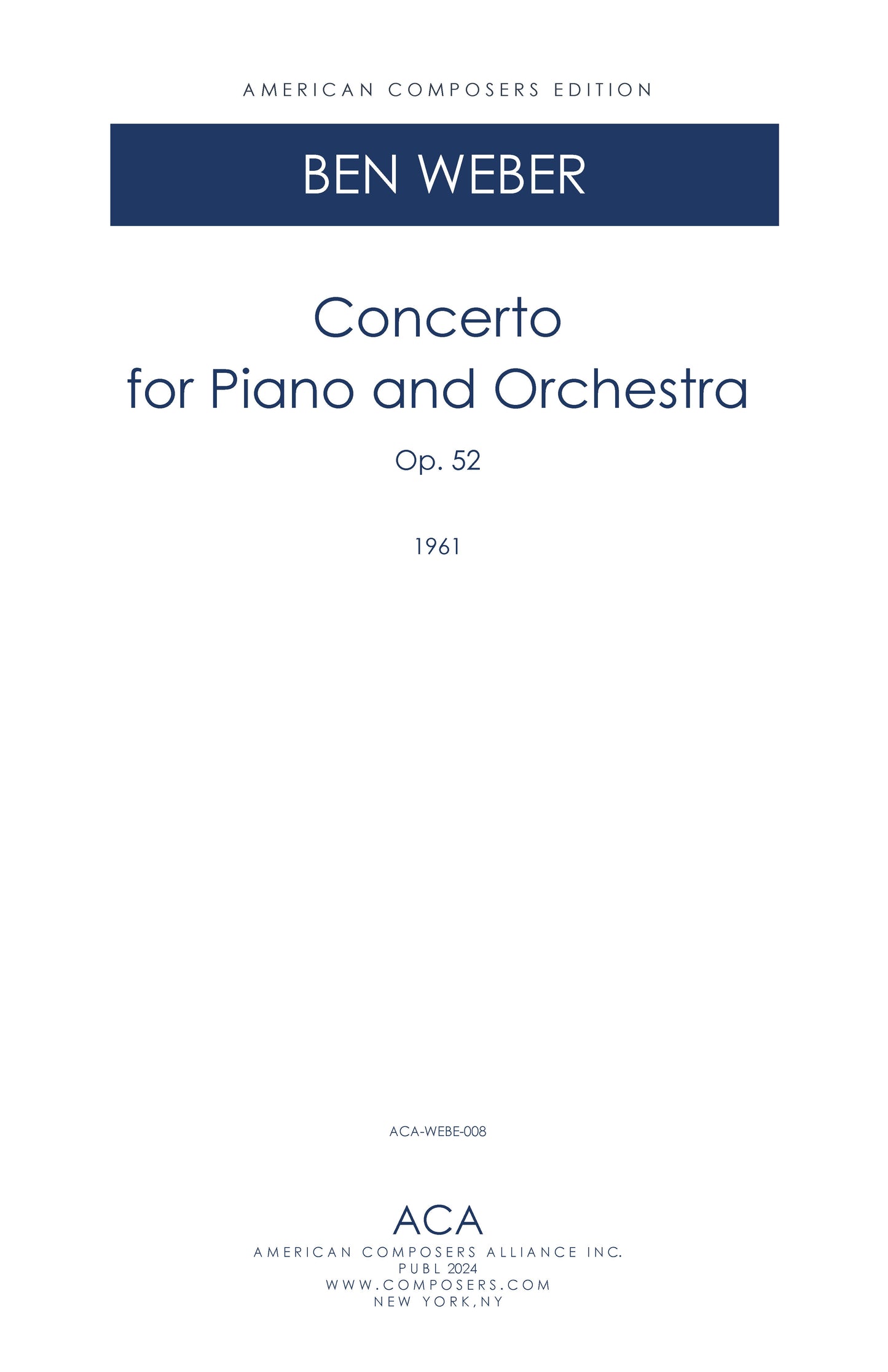 Concerto for Piano and Orchestra op. 52