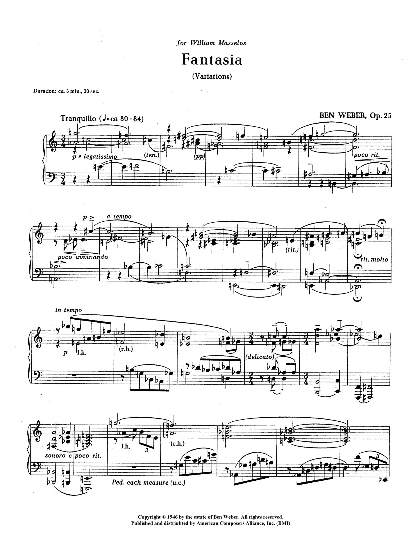 Fantasia (Variations), Op. 25