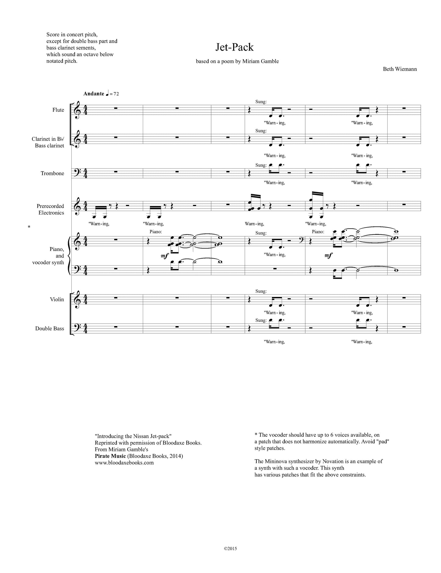 JET-PACK for ensemble of 6 and audio media