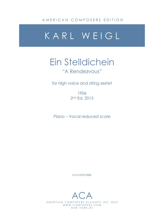 EIN STELLDICHEIN - Piano Vocal score