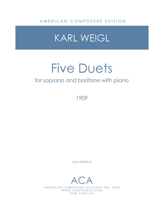 FIVE DUETS FOR SOPRANO AND BARITONE WITH PIANO