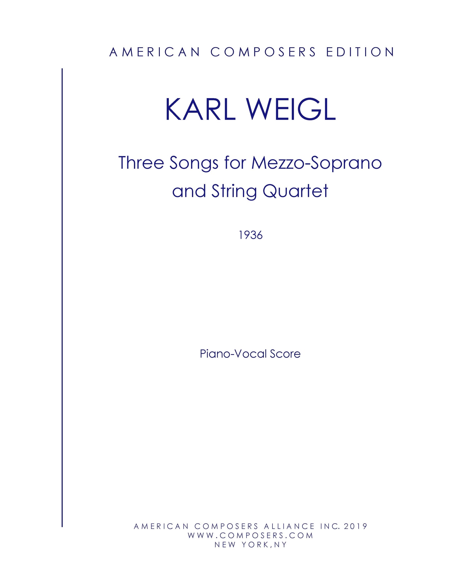 THREE SONGS FOR MEZZO SOPRANO and STRING QUARTET