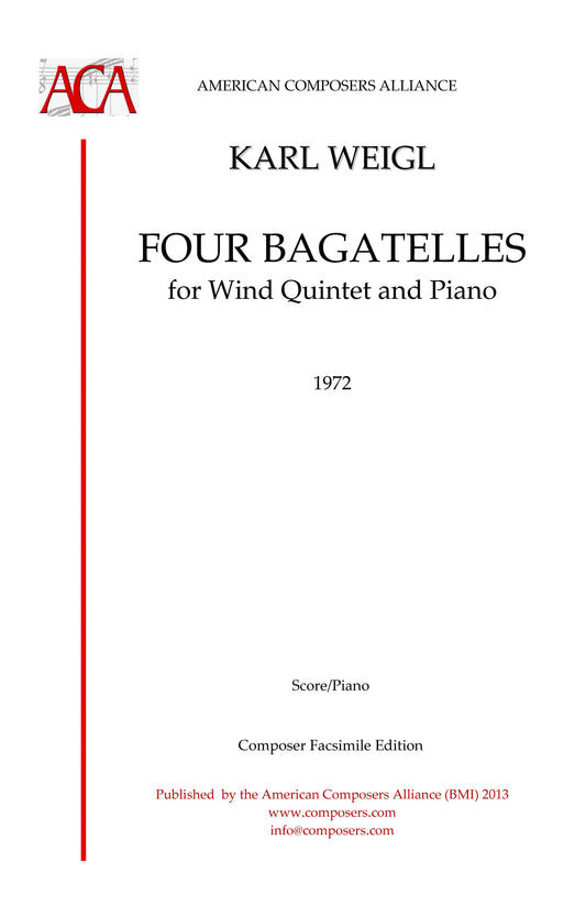 FOUR BAGATELLES, for Wind Quintet and Piano