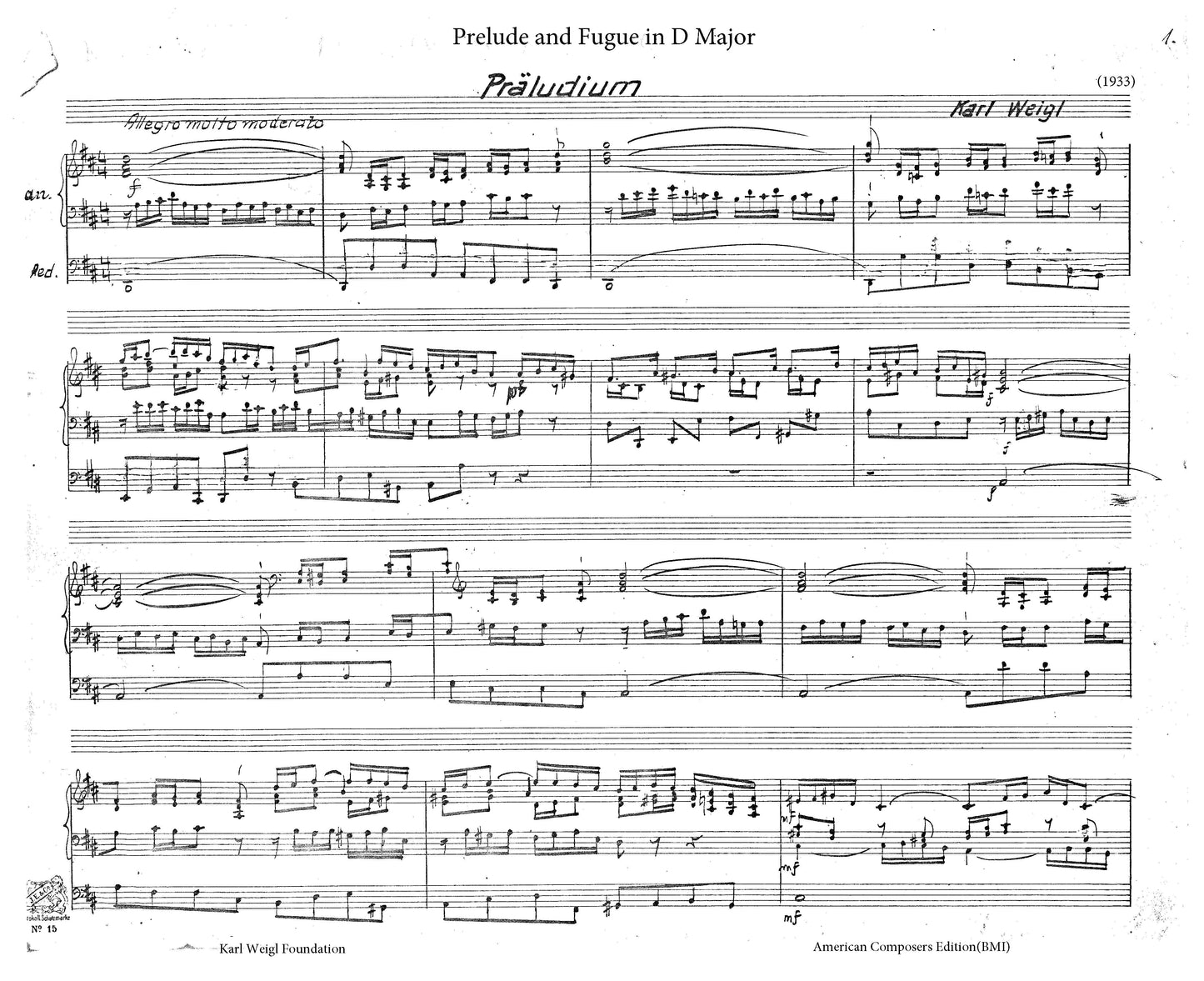 PRELUDE And FUGUE (in D major)