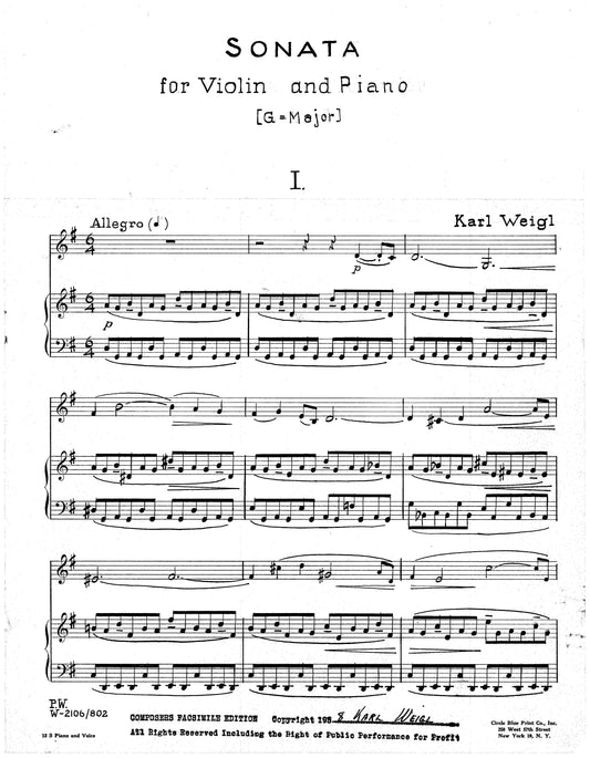 SONATA FOR VIOLIN & PIANO IN G MAJOR, No. 2