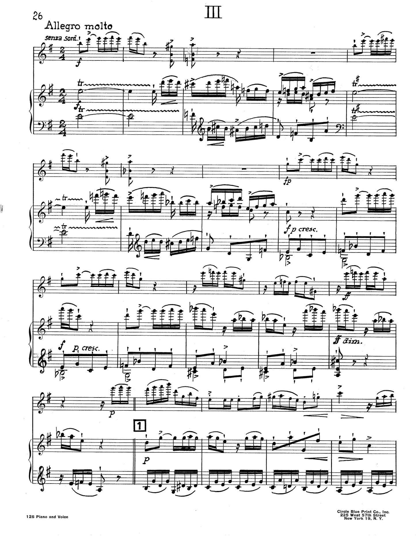 SONATA FOR VIOLIN & PIANO IN G MAJOR, No. 2