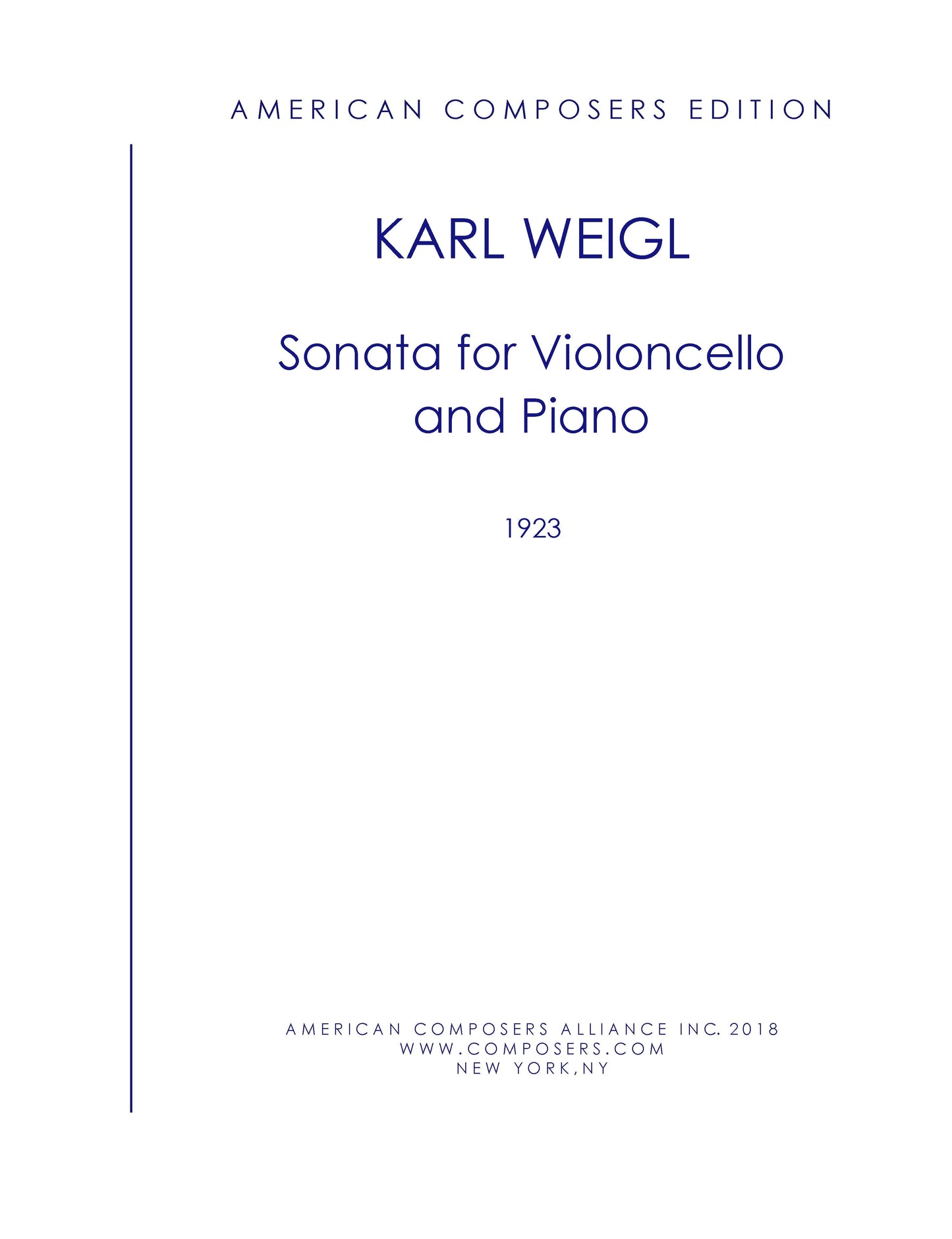 SONATA FOR VIOLONCELLO & PIANO