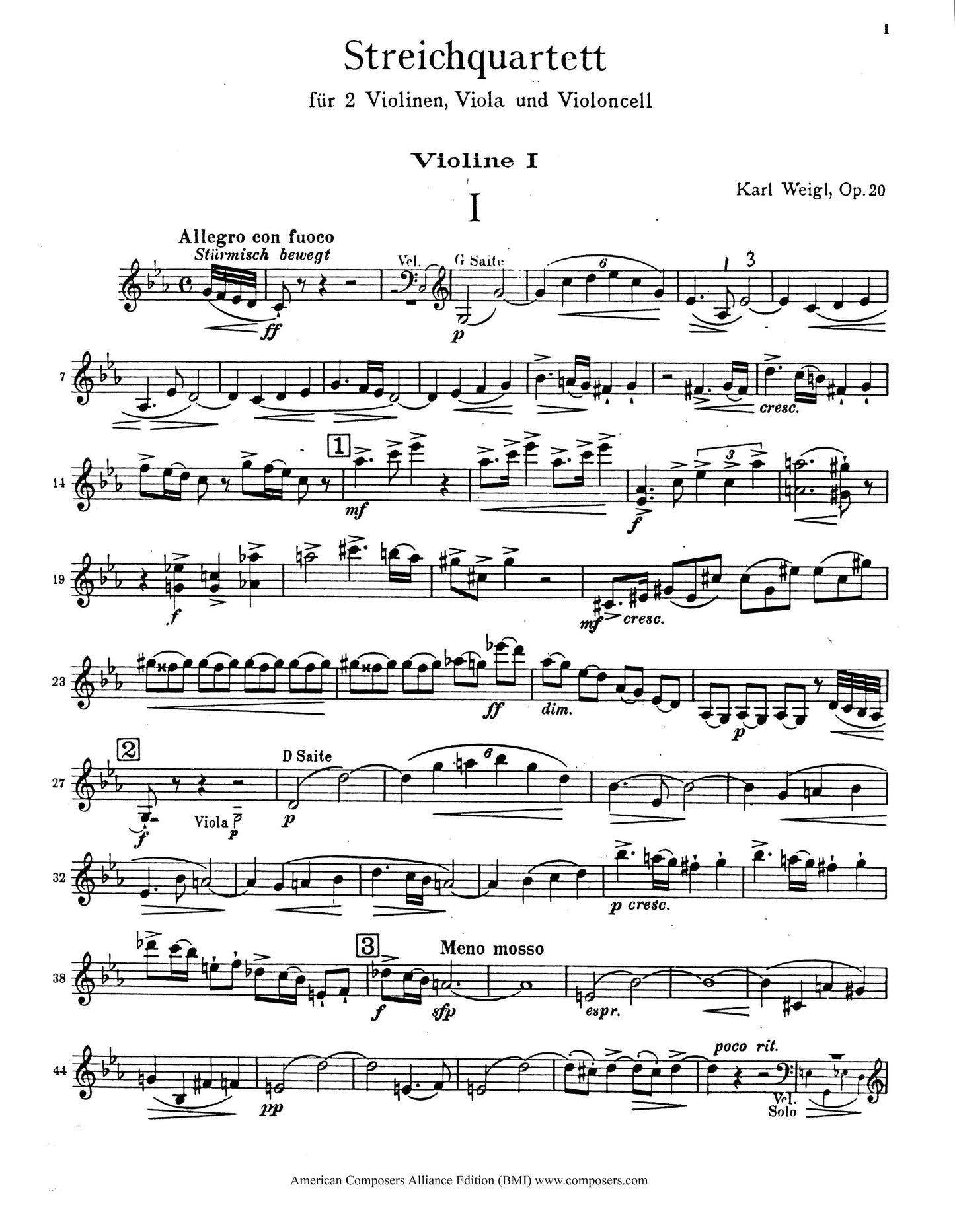 STRING QUARTET No. 1