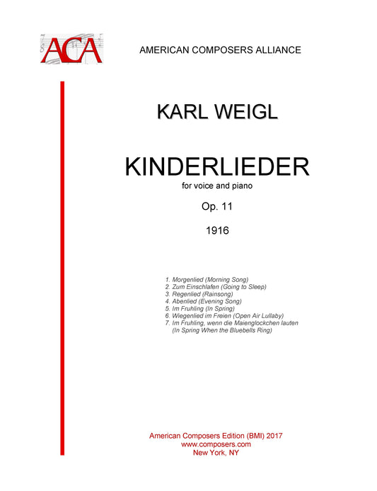 KINDERLIEDER op. 11, Seven Children's Songs 2-voice