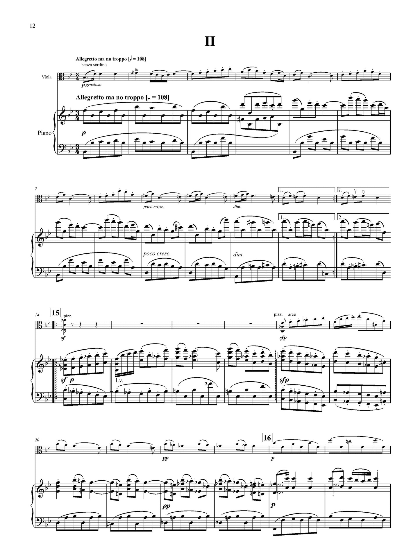 Sonata for Viola and Piano, 2nd Ed. 2023