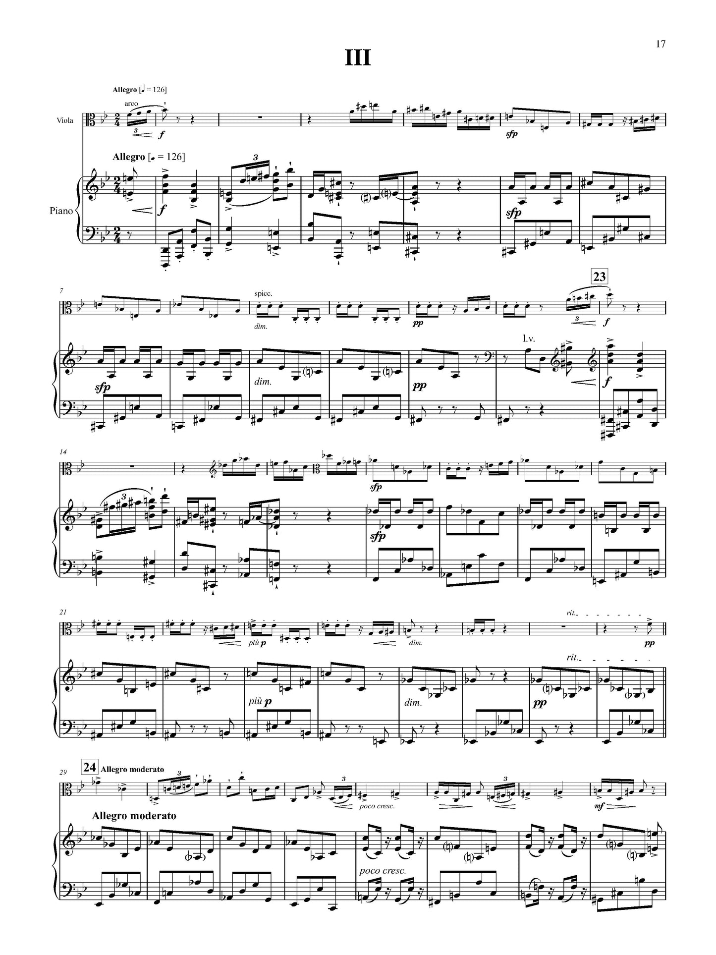 Sonata for Viola and Piano, 2nd Ed. 2023