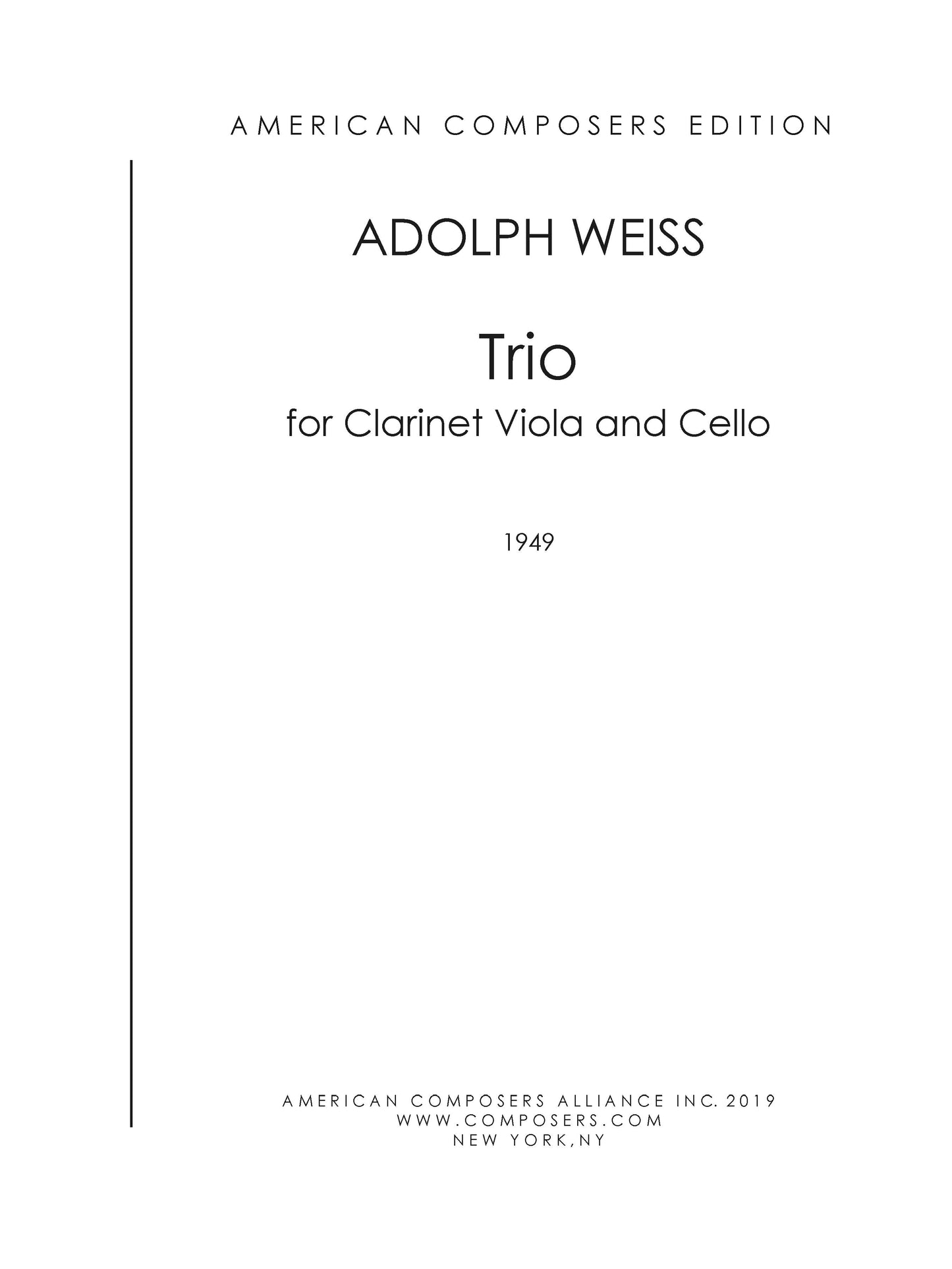 Trio for Clarinet, Viola, and Cello