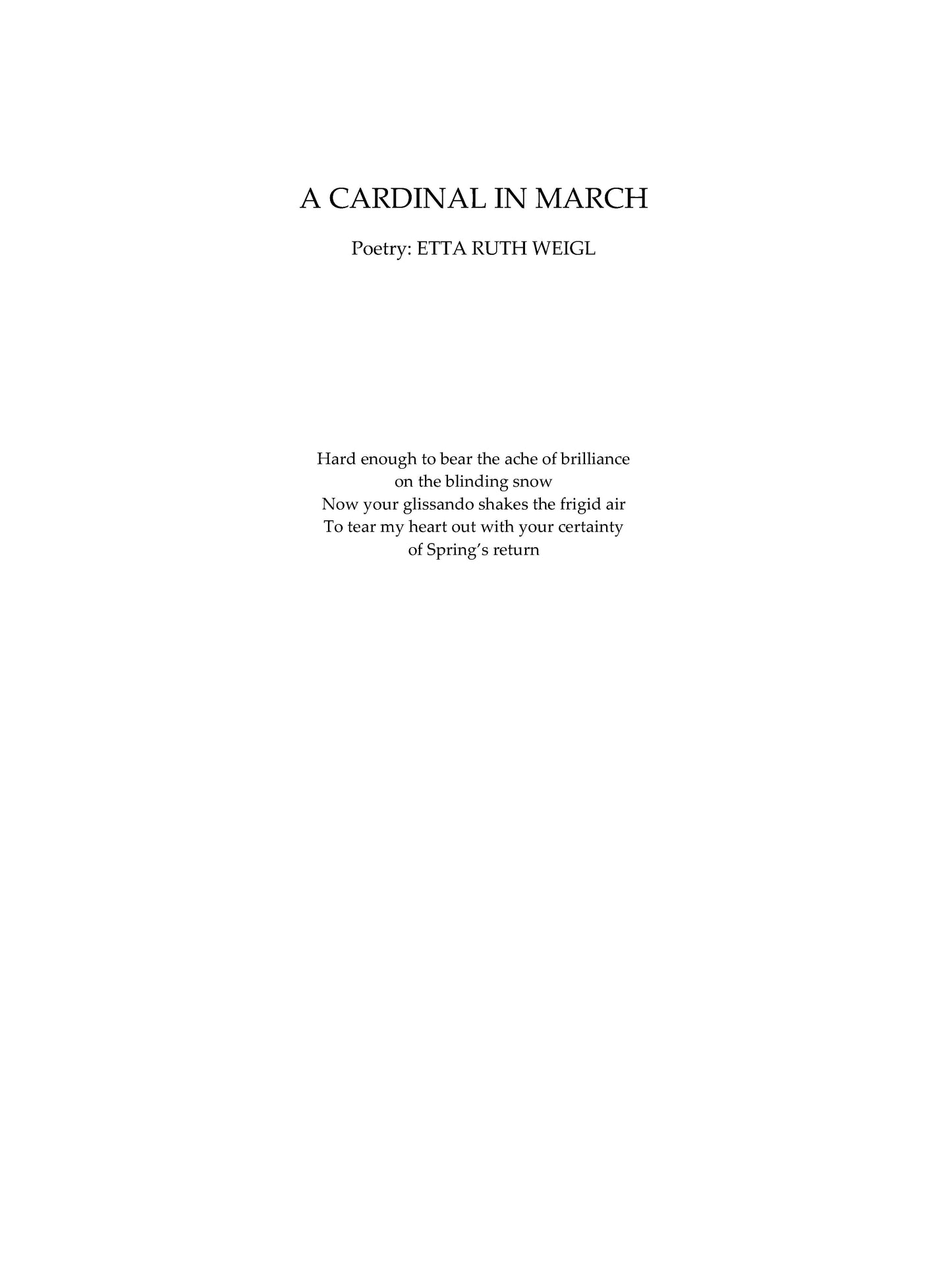 CARDINAL IN MARCH