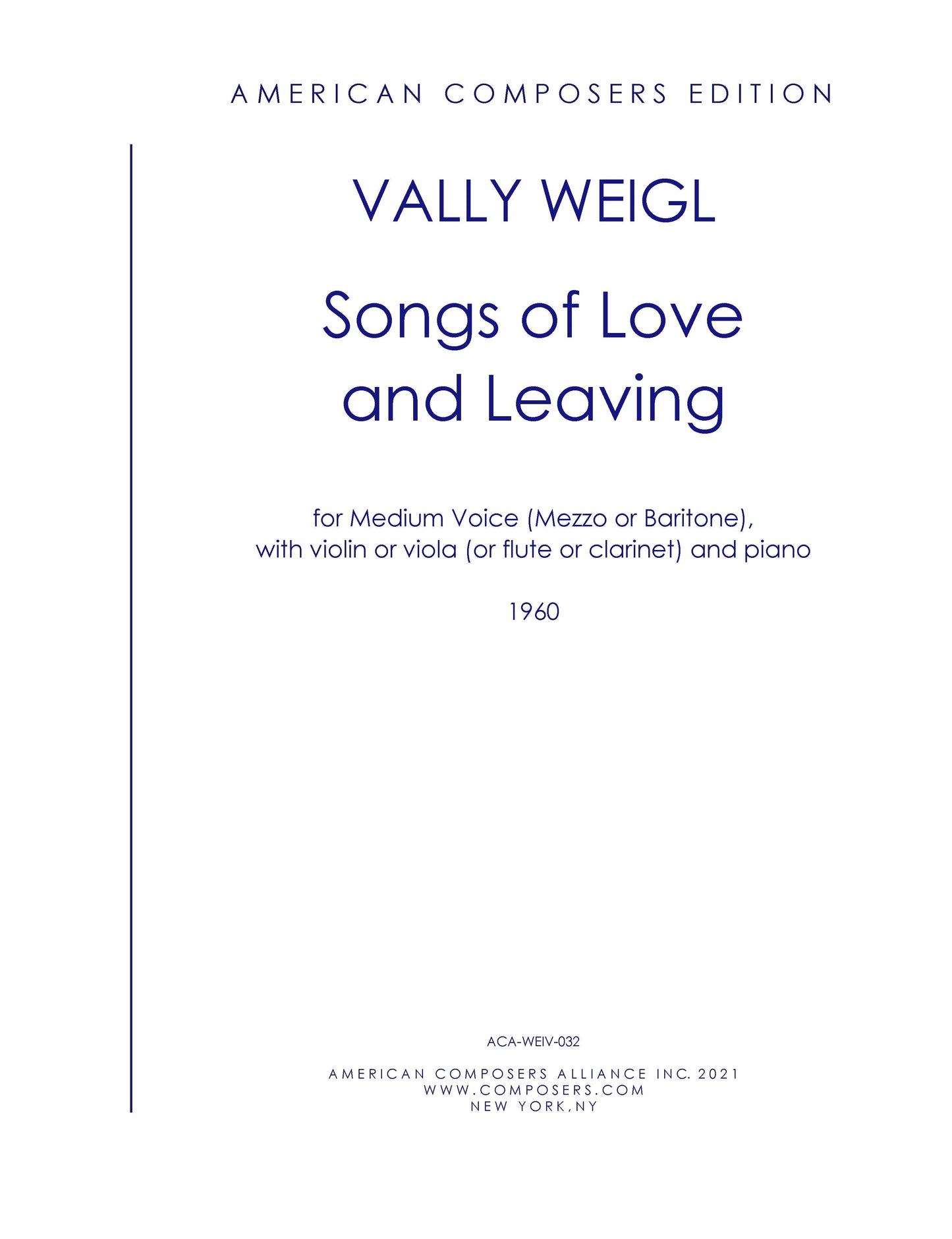 SONGS OF LOVE AND LEAVING