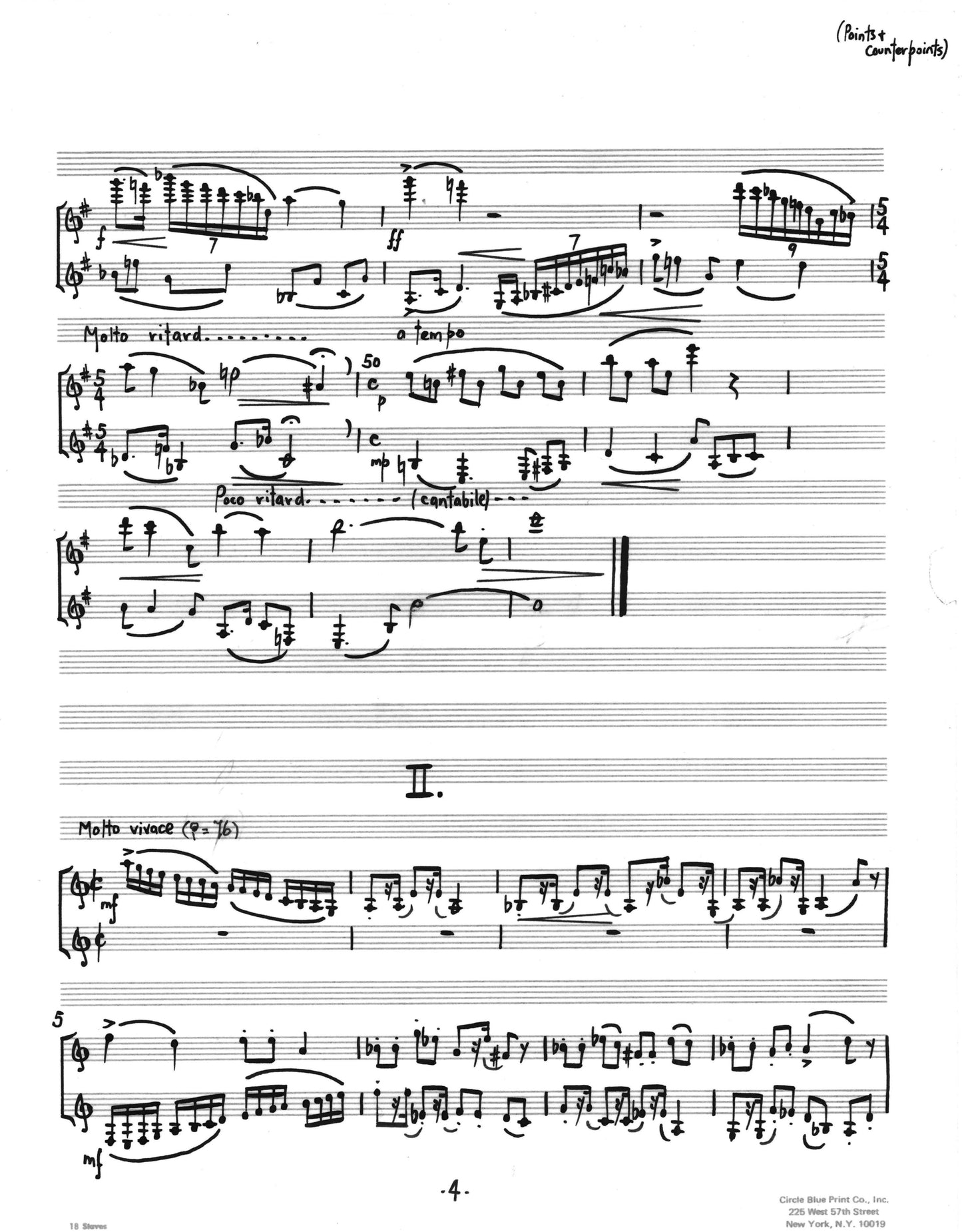 POINTS AND COUNTERPOINTS, Two Interludes for Two Clarinets