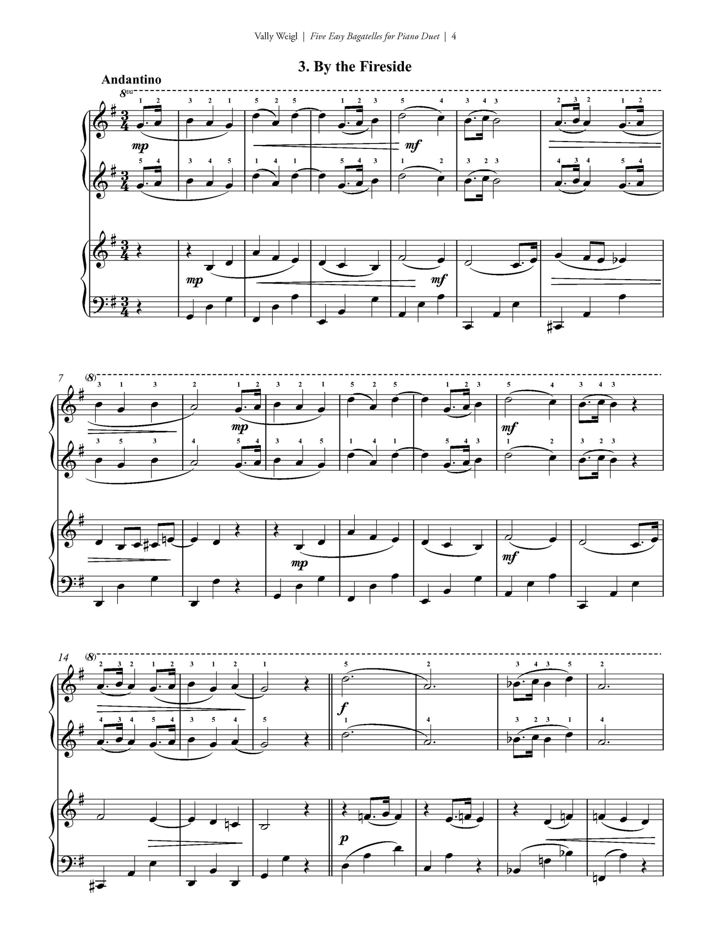 FIVE EASY BAGATELLES FOR PIANO DUET