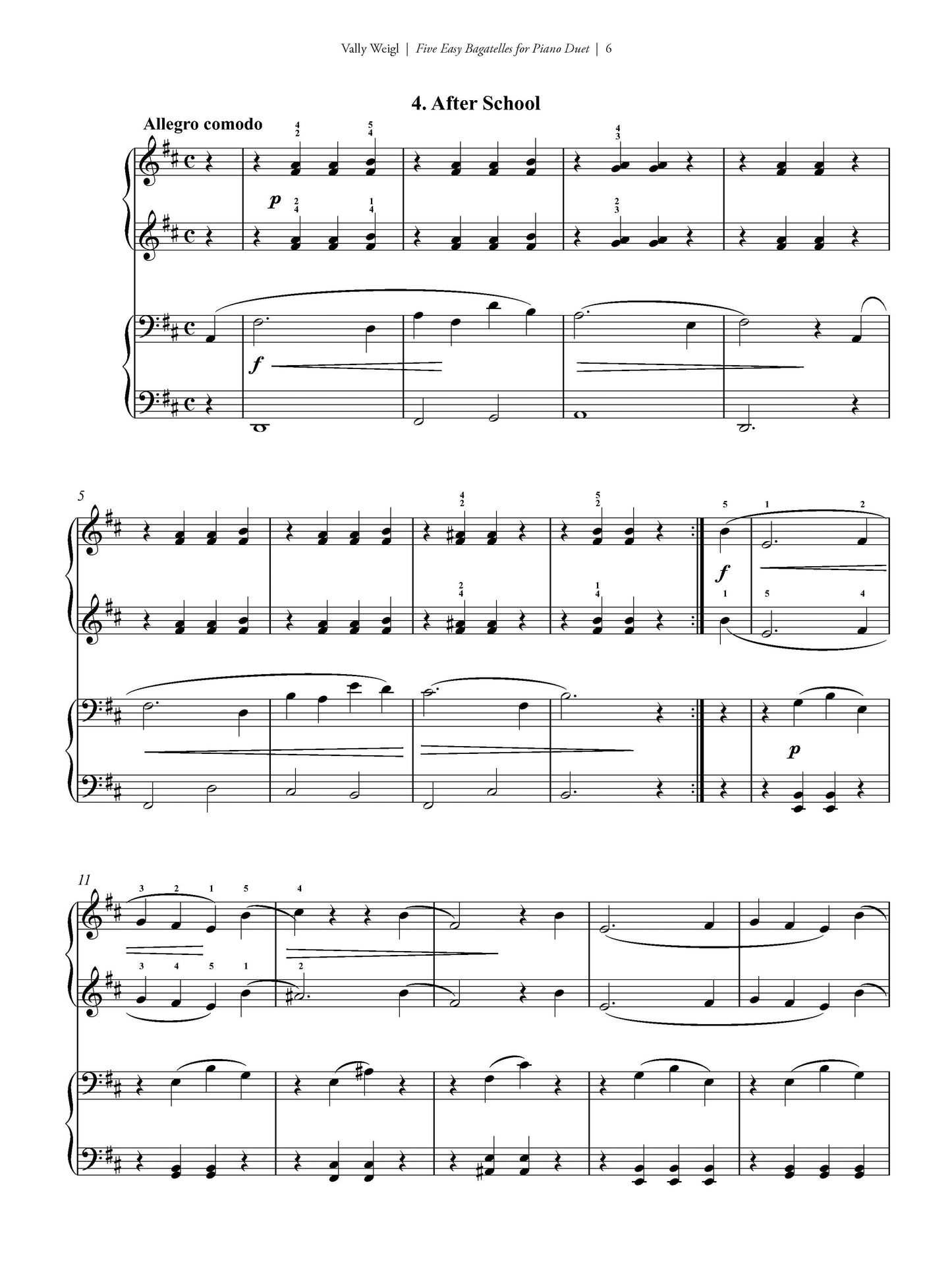 FIVE EASY BAGATELLES FOR PIANO DUET