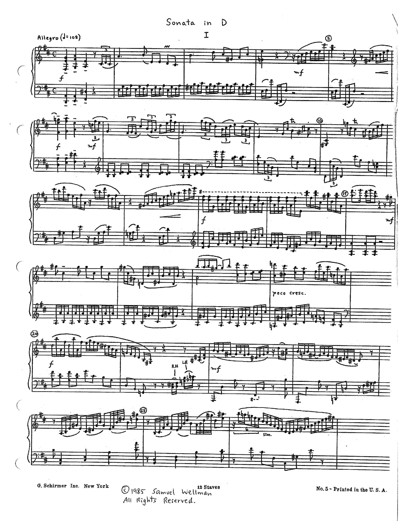 SONATA IN D OPUS 34