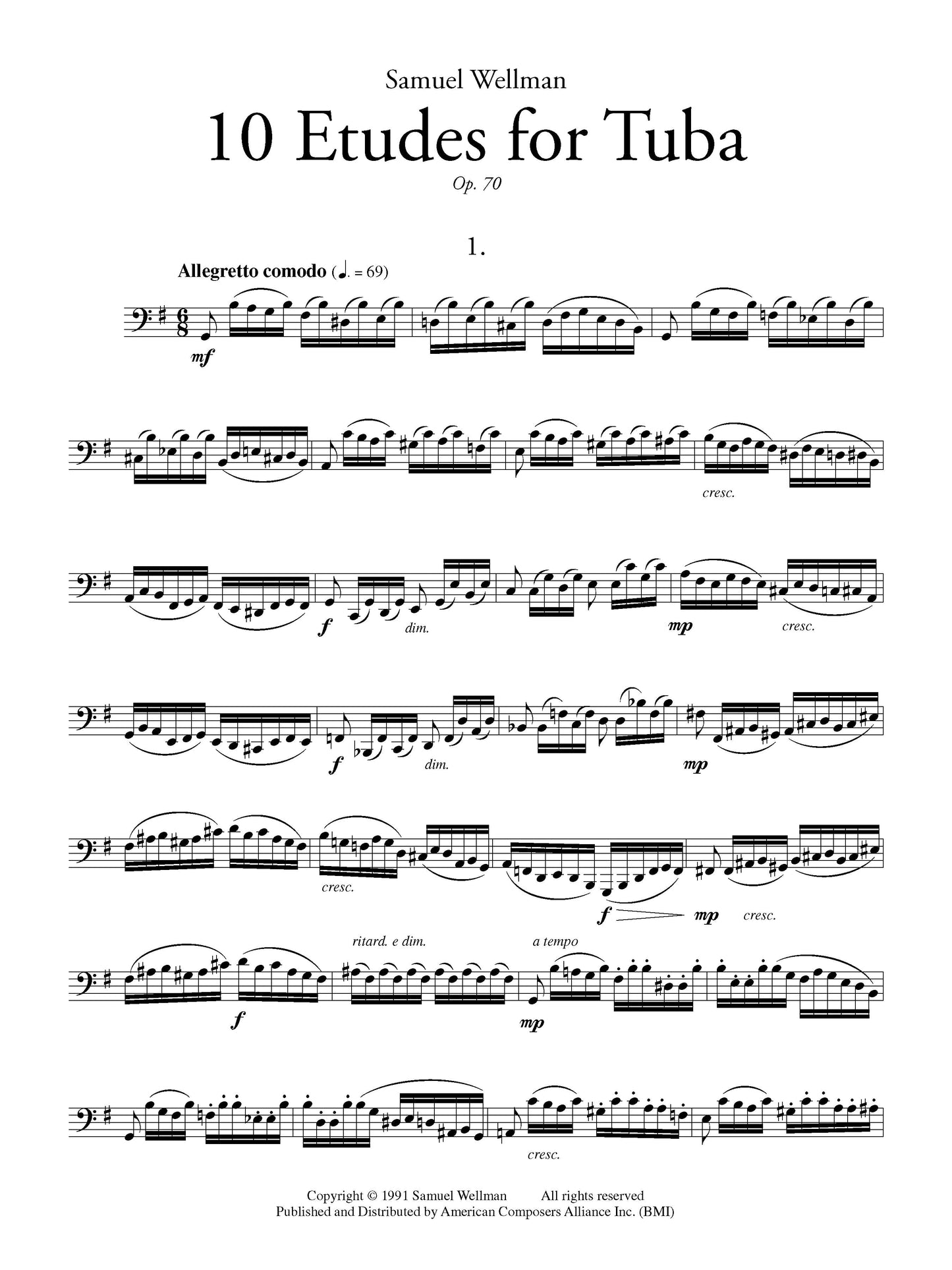 TEN ETUDES FOR TUBA