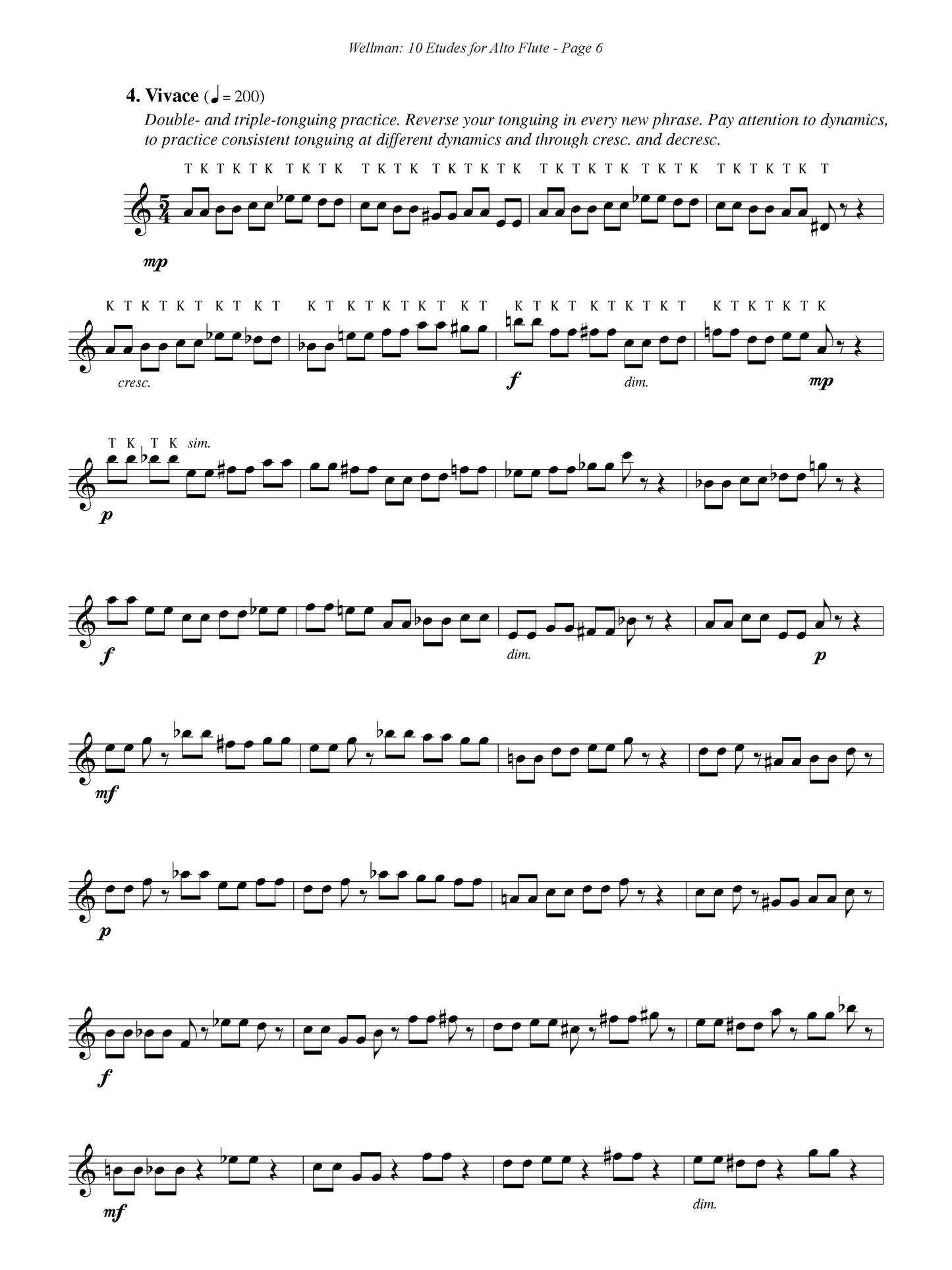 Ten Etudes for Alto Flute