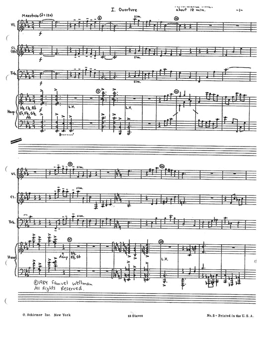 SUITE for Harp, Violin, Clarinet, and Trombone OPUS 21