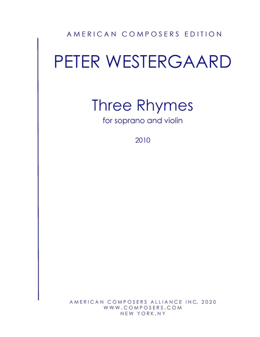 THREE RHYMES FOR SOPRANO AND VIOLIN