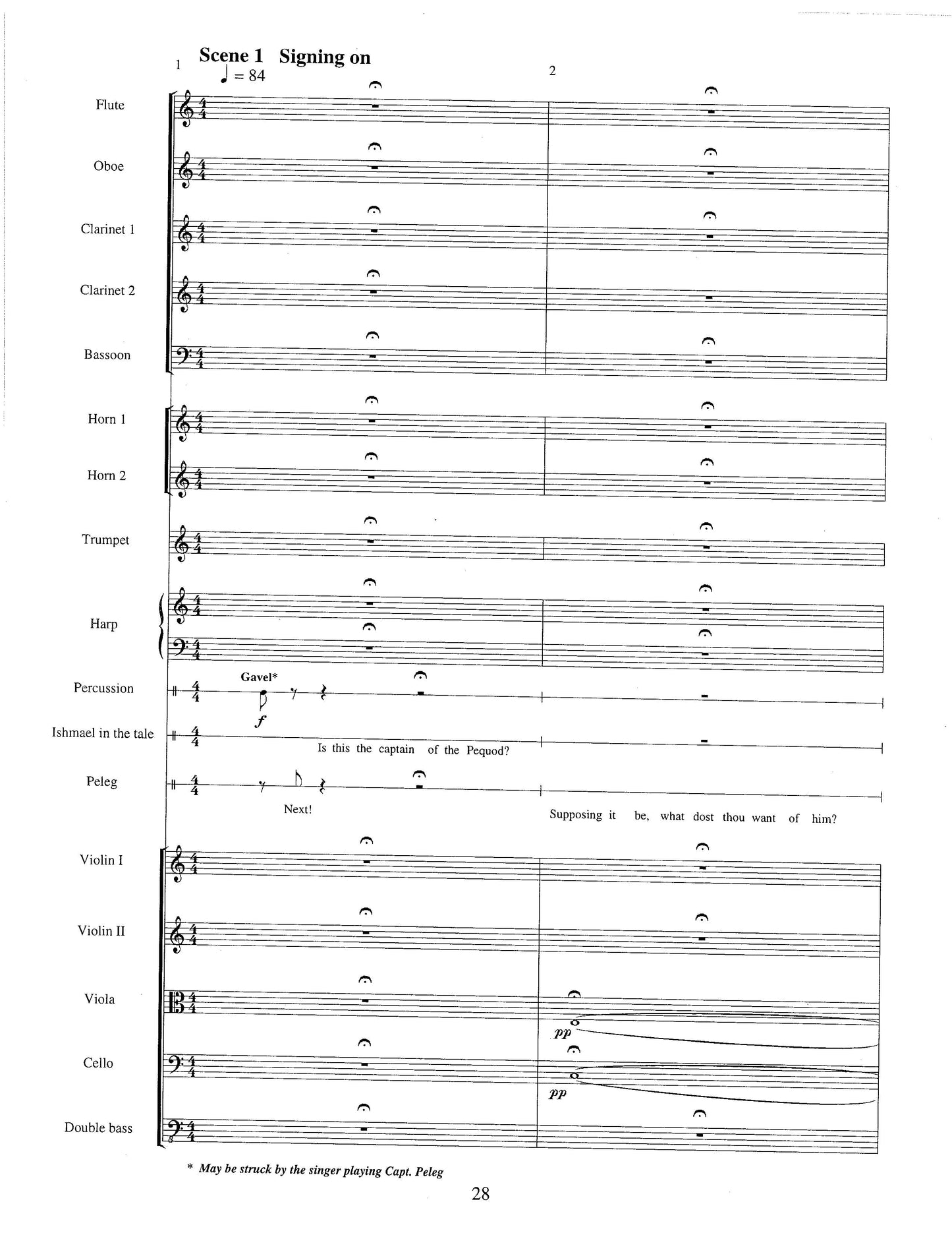 MOBY DICK, SCENES FROM AN IMAGINARY OPERA - full score in 2 vols