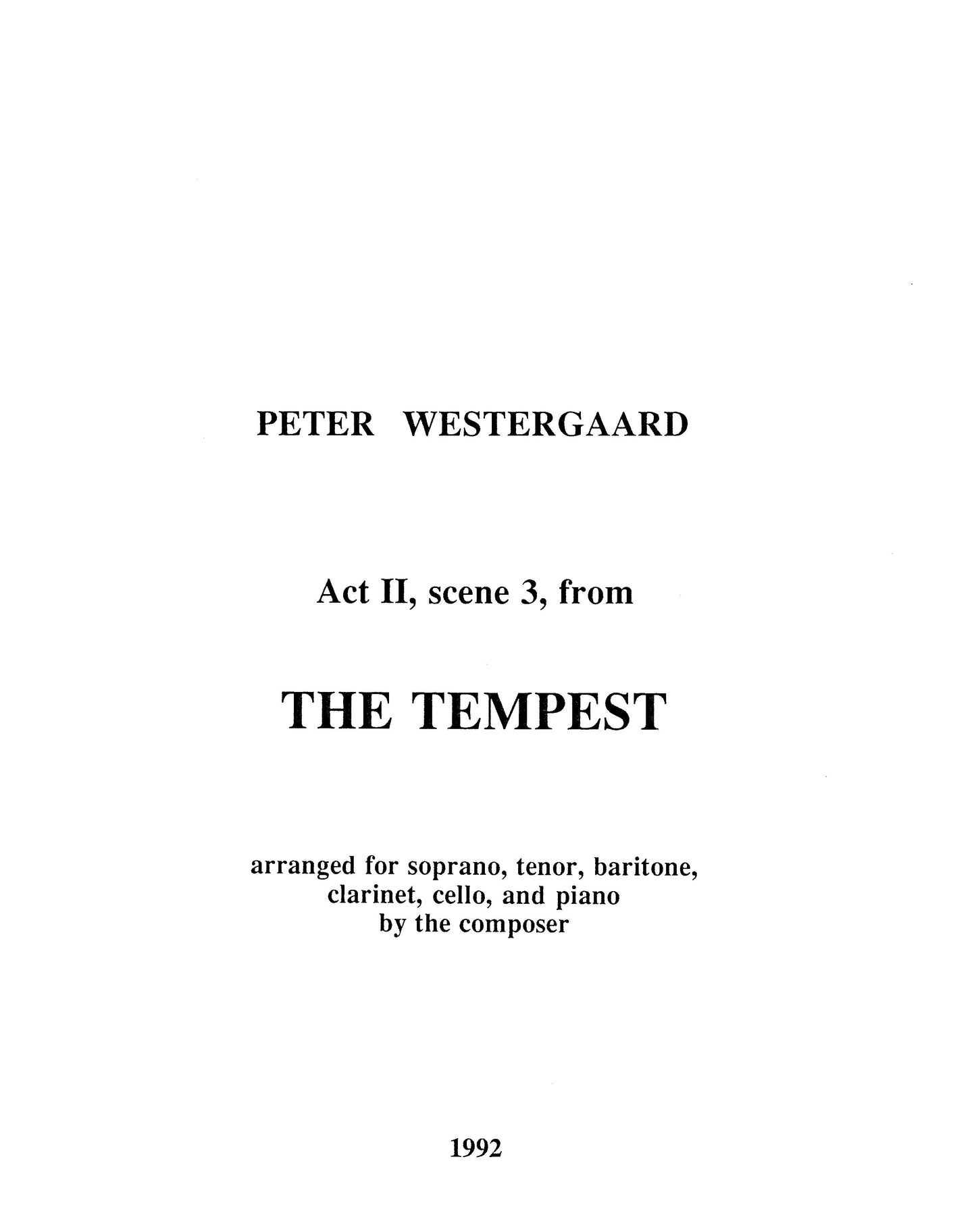 TEMPEST: Act 2, Sc. 3 - chamber version