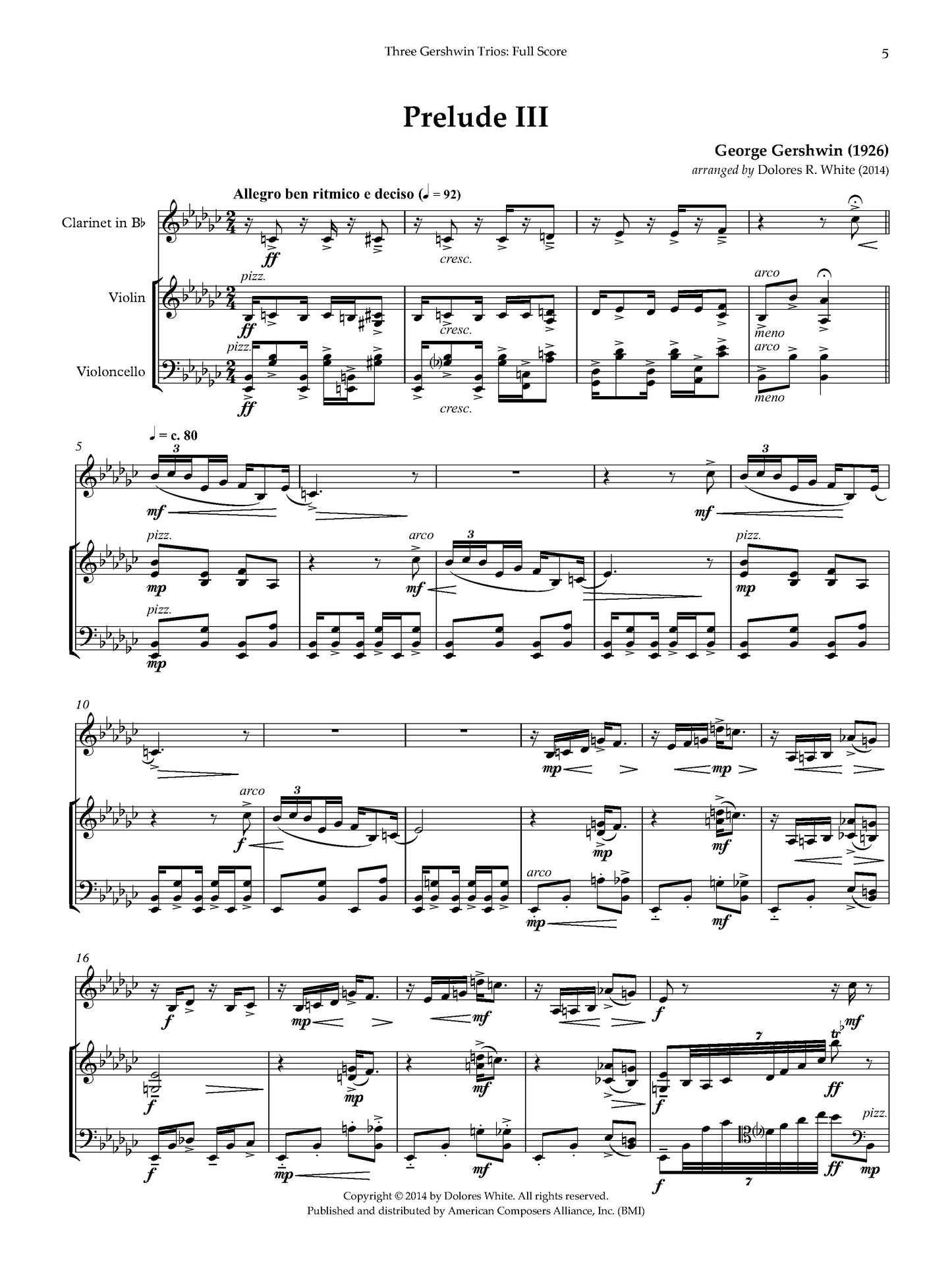 Three Gershwin Trios