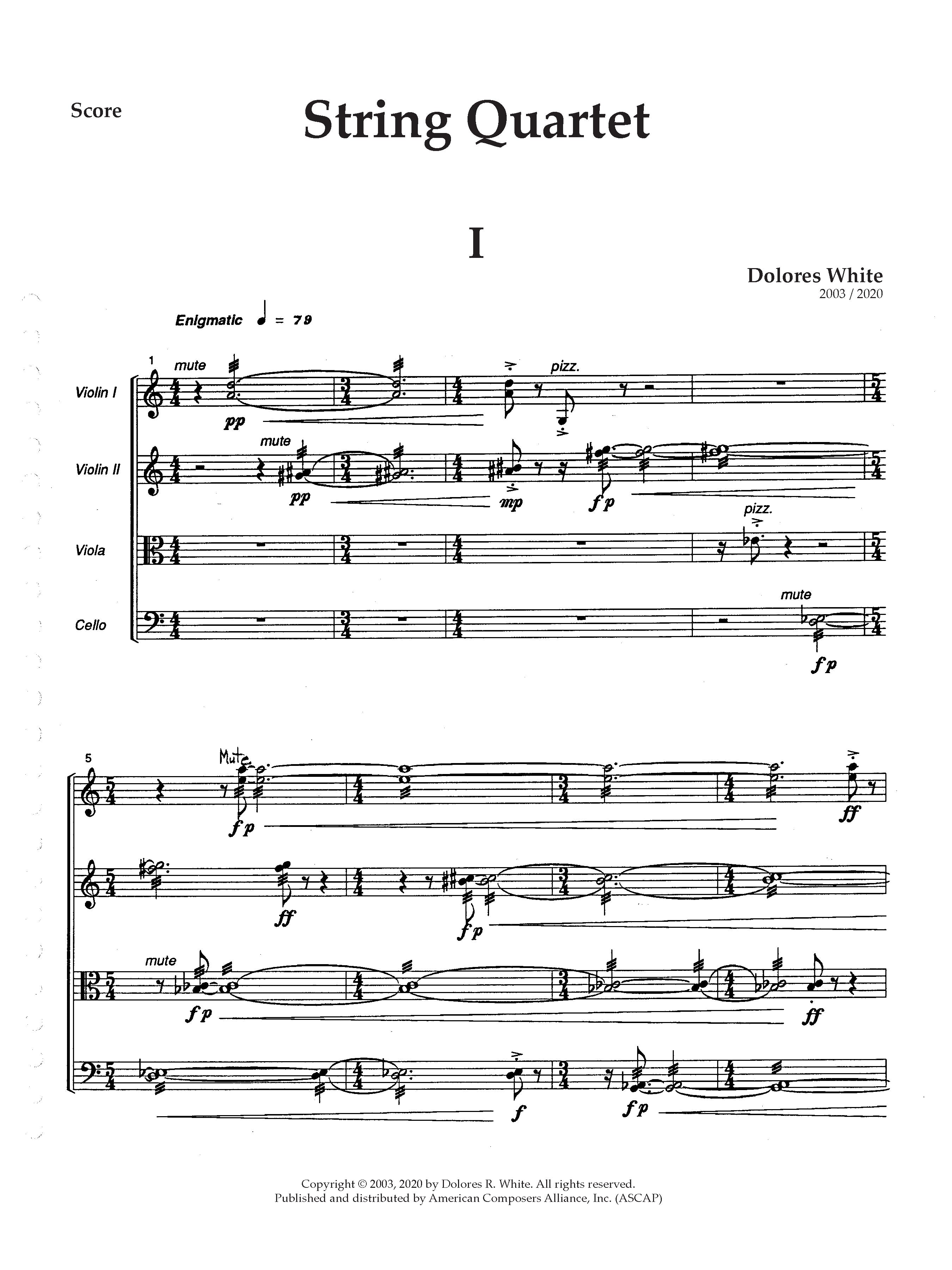String Quartet – American Composers Alliance