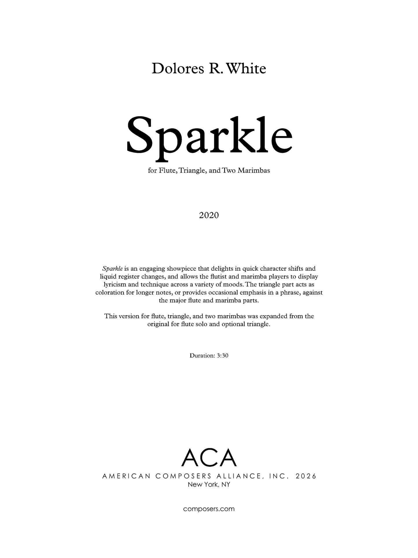 Sparkle (Version for Quartet)