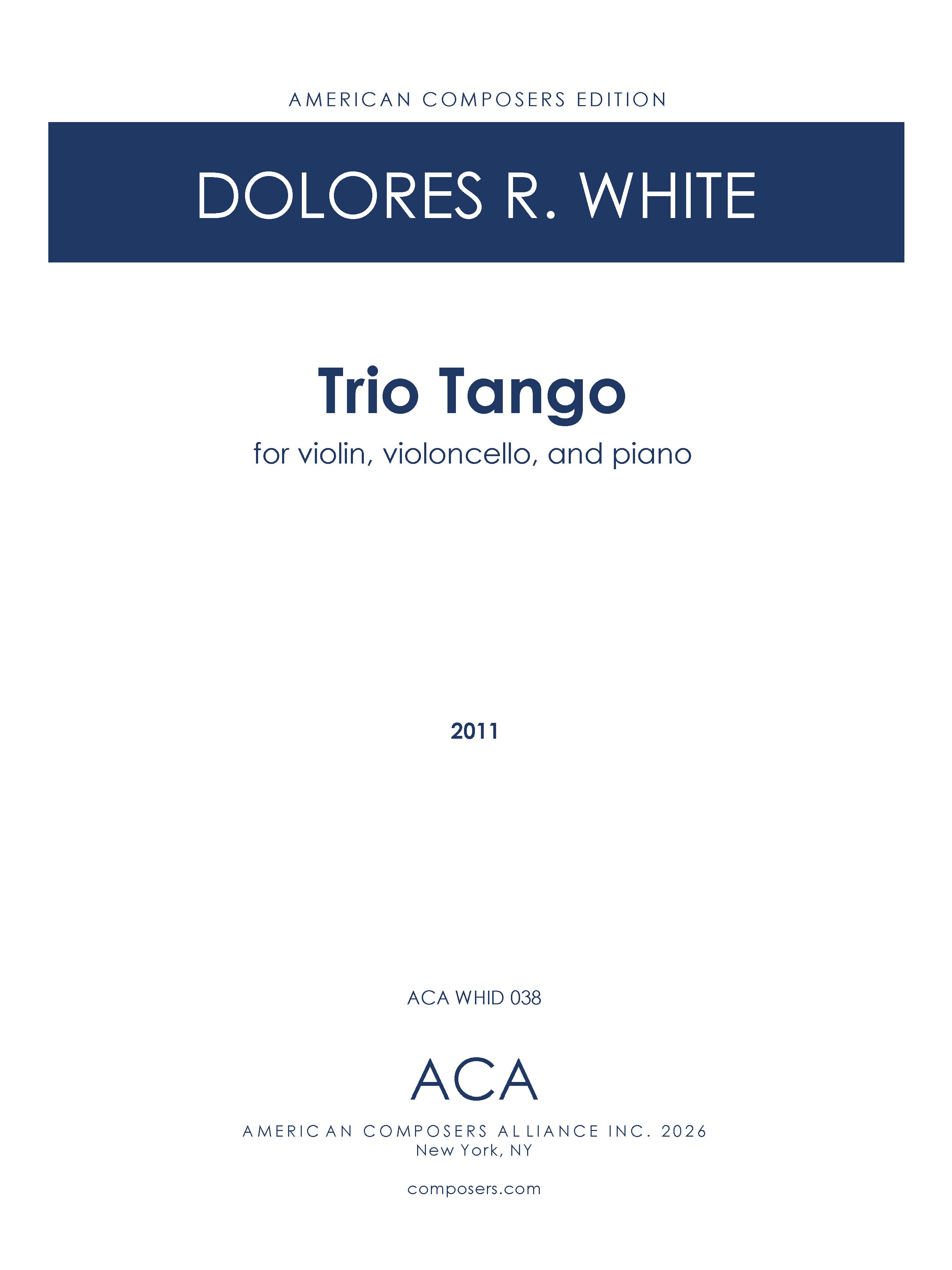 Trio Tango – American Composers Alliance