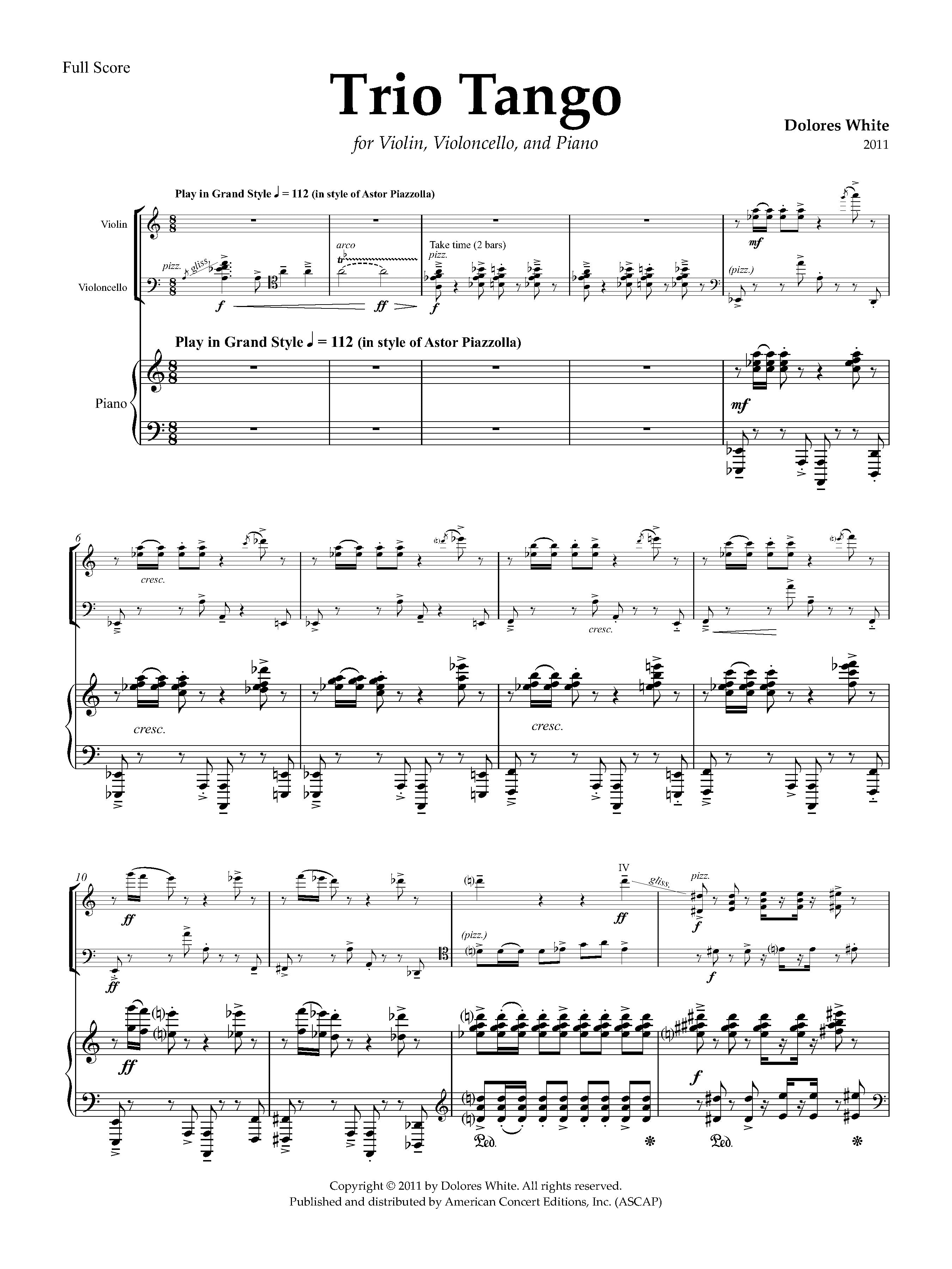 Trio Tango – American Composers Alliance