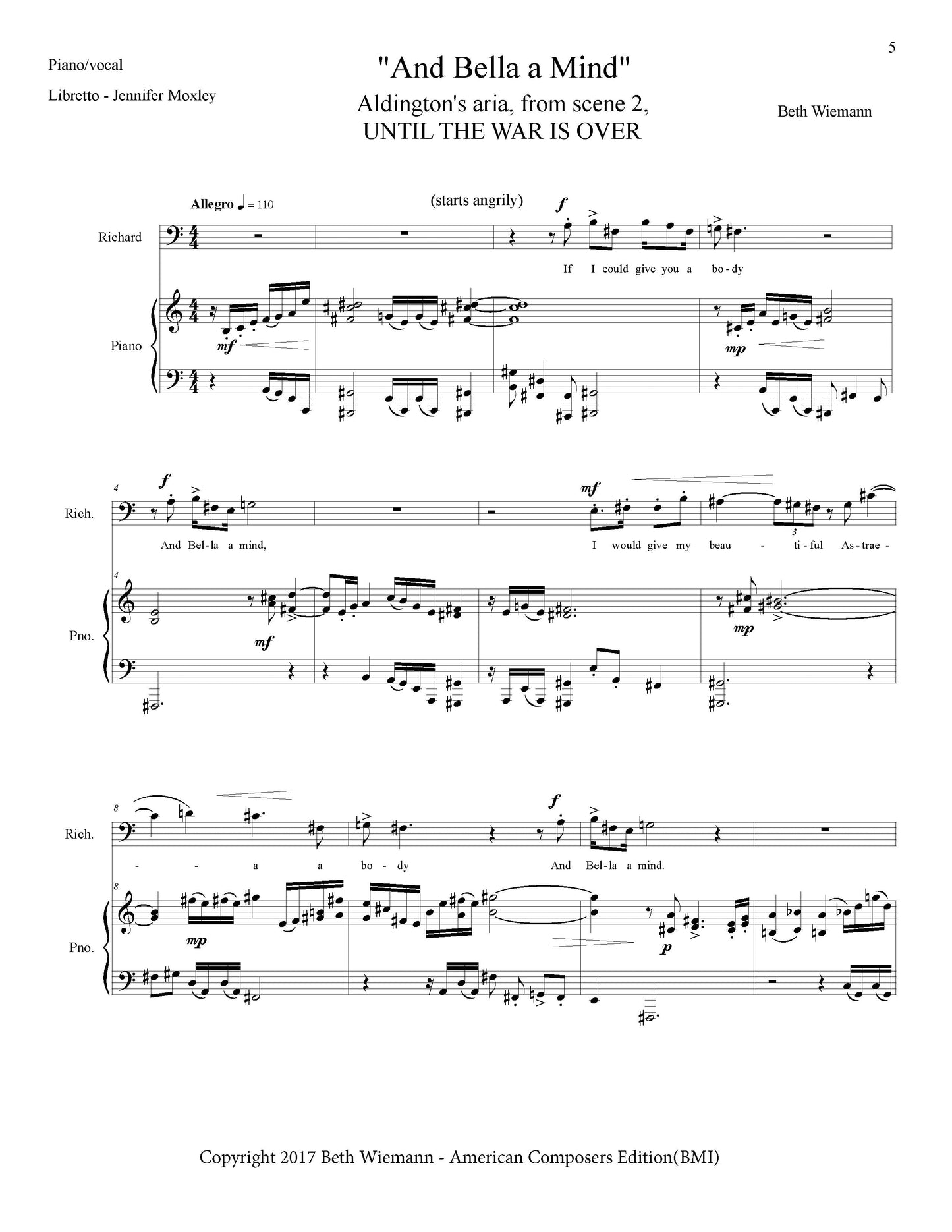 Aldington's Aria (with recitative)